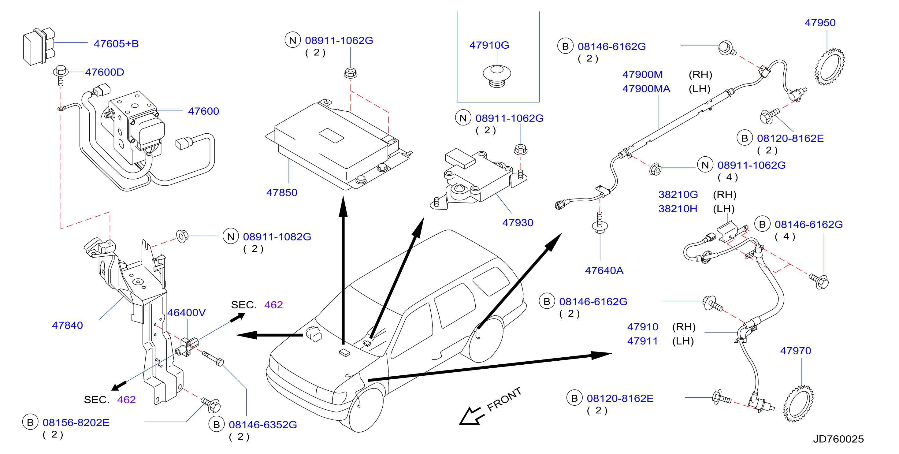 Diagram ANTI SKID CONTROL for your 1997 INFINITI QX4   