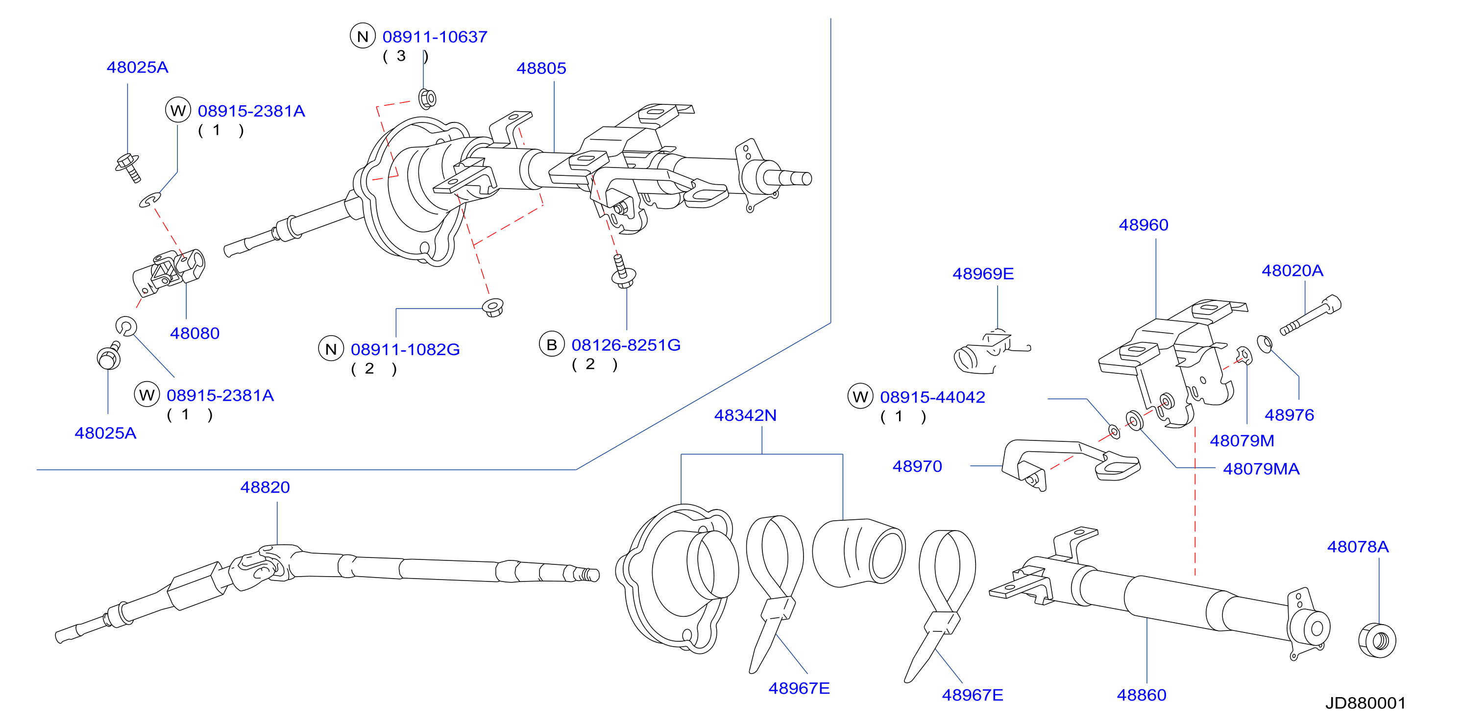 Diagram STEERING COLUMN for your Nissan 240SX  