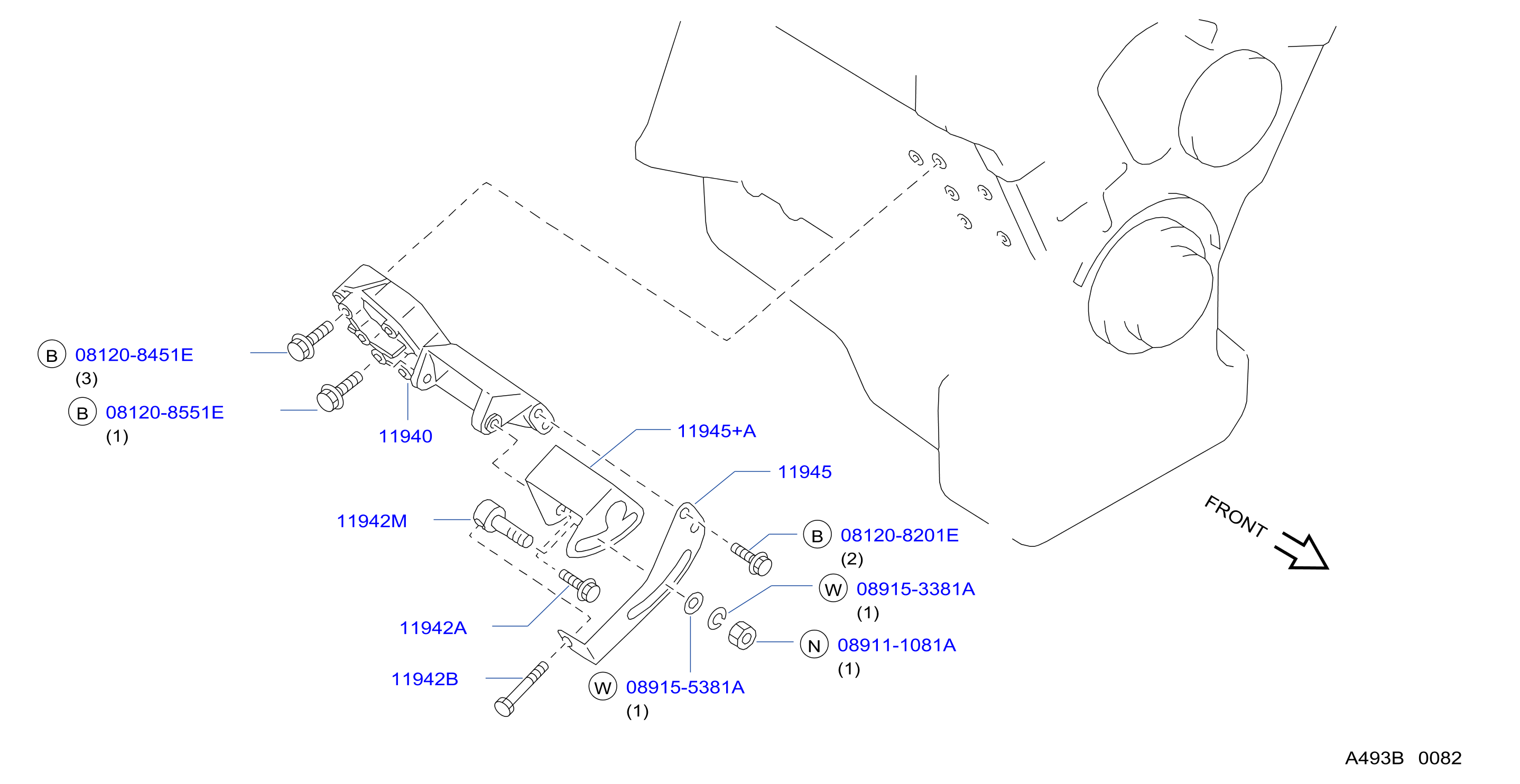 Diagram POWER STEERING PUMP MOUNTING for your 2010 Nissan Frontier   