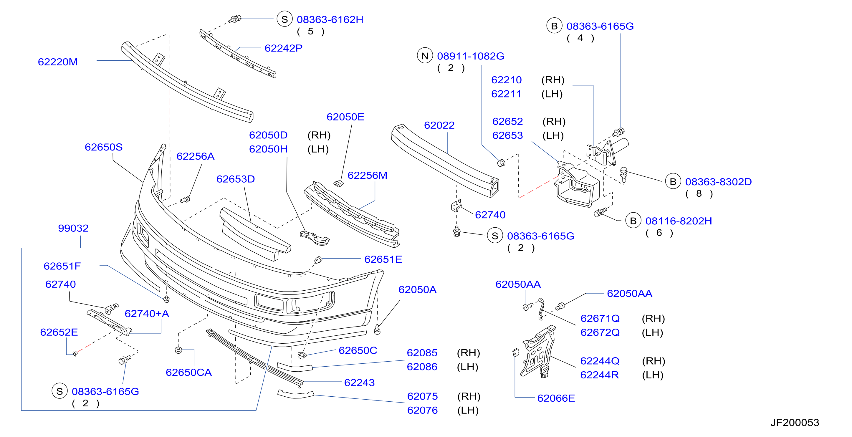 Diagram FRONT BUMPER for your Nissan 300ZX  