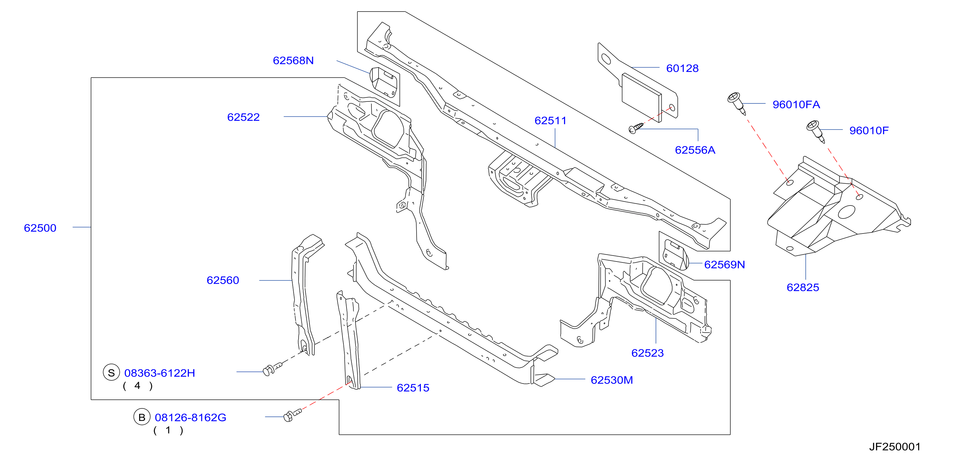 Diagram FRONT APRON & RADIATOR CORE SUPPORT for your 2013 Nissan MURANO CROSSCABRIOLET   