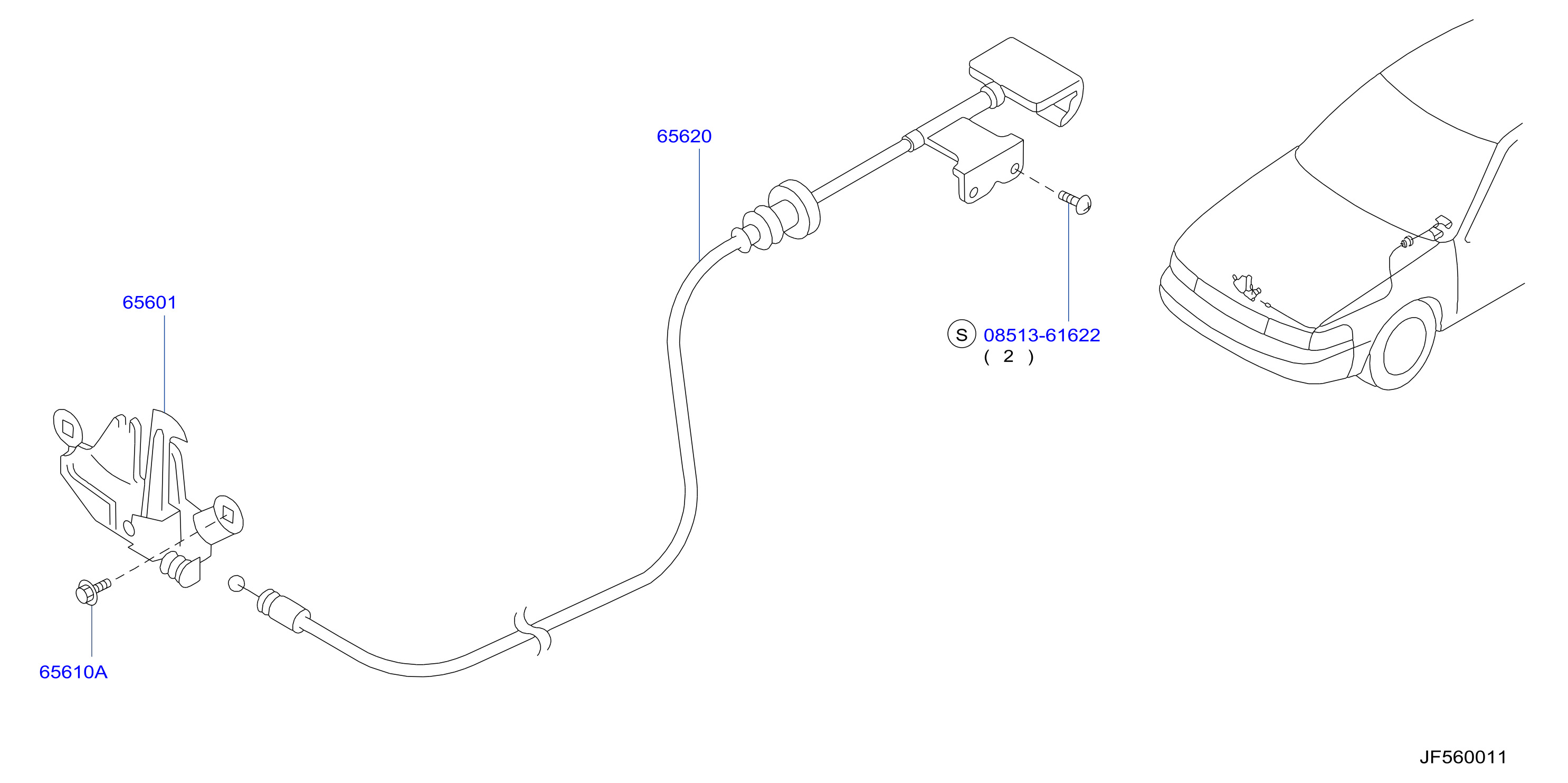 Full size assembly image of HOOD LOCK CONTROL (1/1)