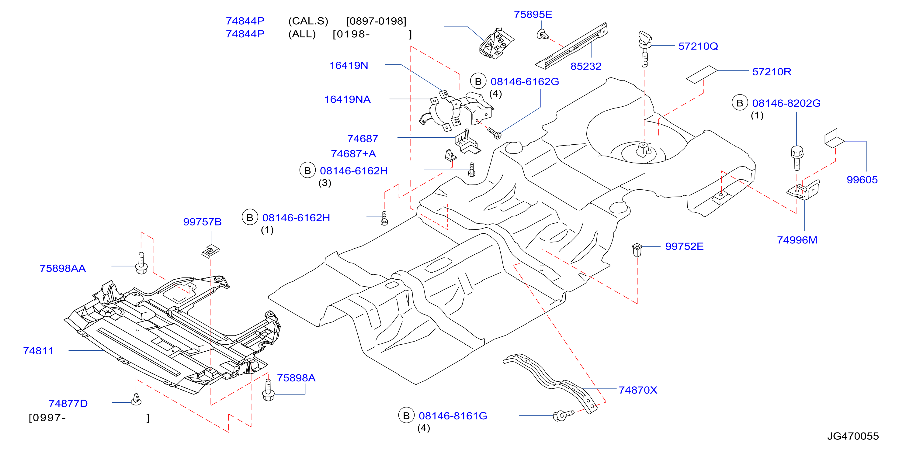 Diagram PARTES DE FIJACIÓN DEL PISO for your 2019 INFINITI QX60   