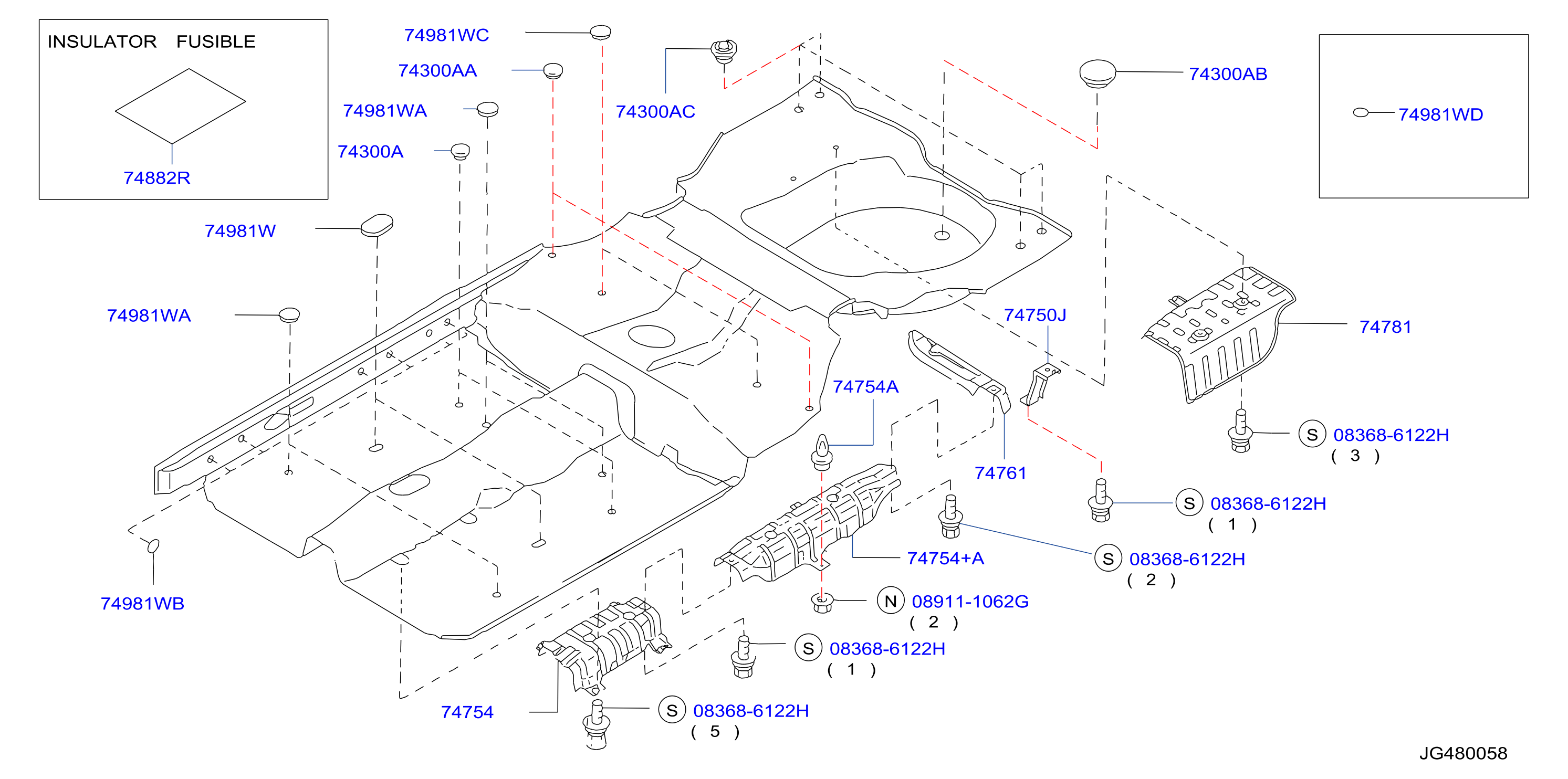 Diagram FLOOR FITTING for your 1998 INFINITI I30  SEDAN T/PACK 