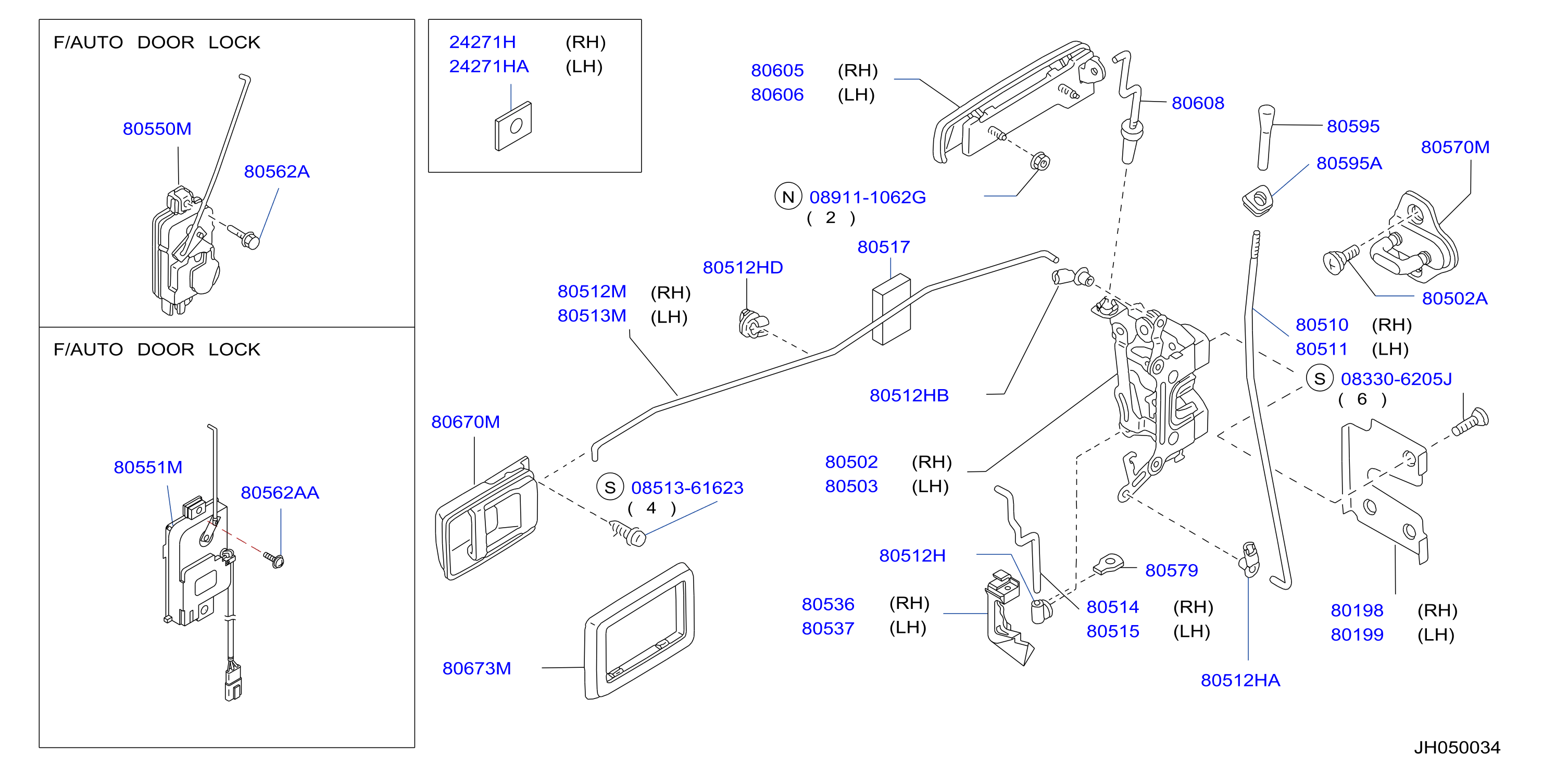 Diagram FRONT DOOR LOCK & HANDLE for your 2020 Nissan Murano   