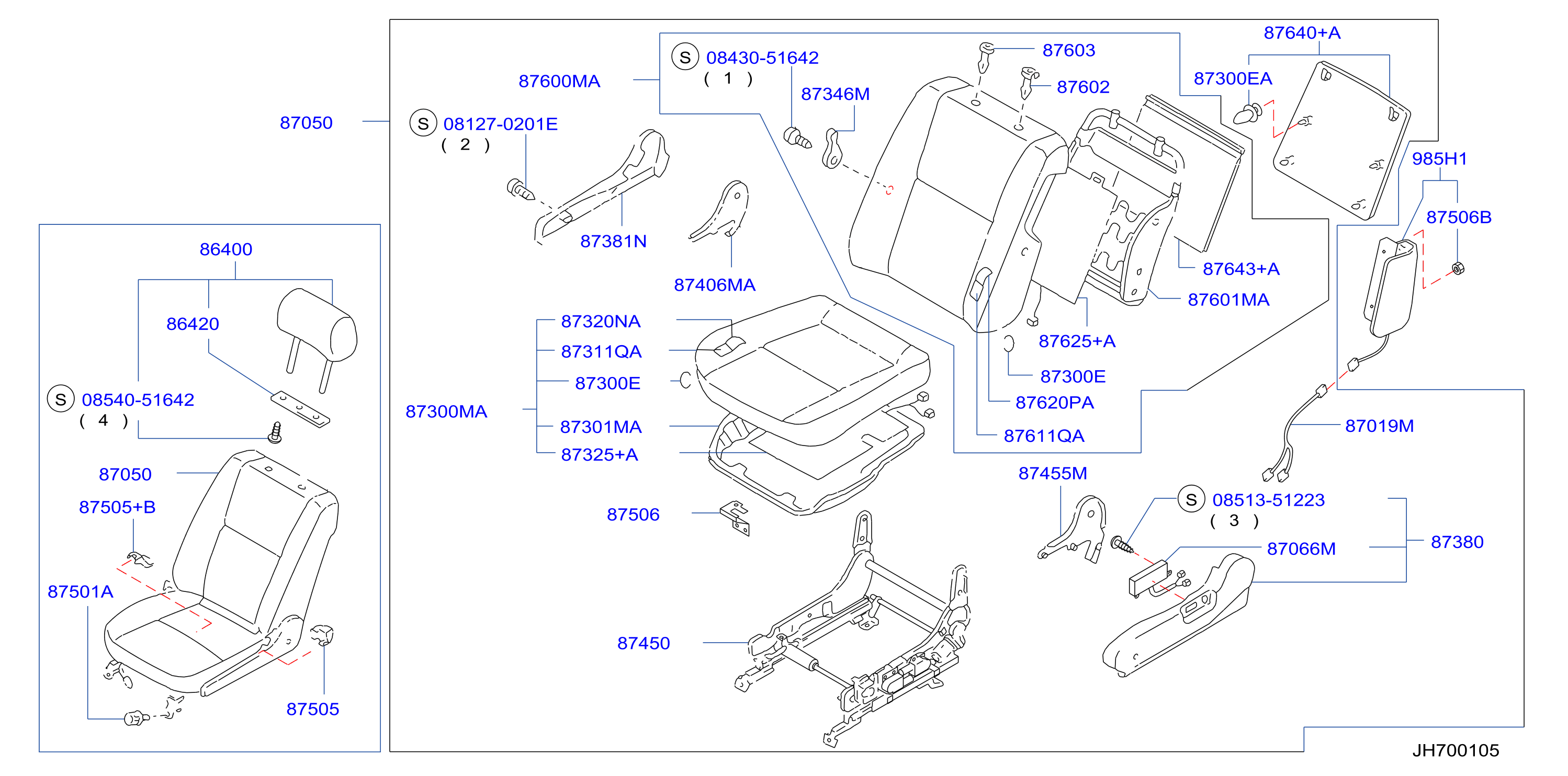 Diagram FRONT SEAT for your INFINITI