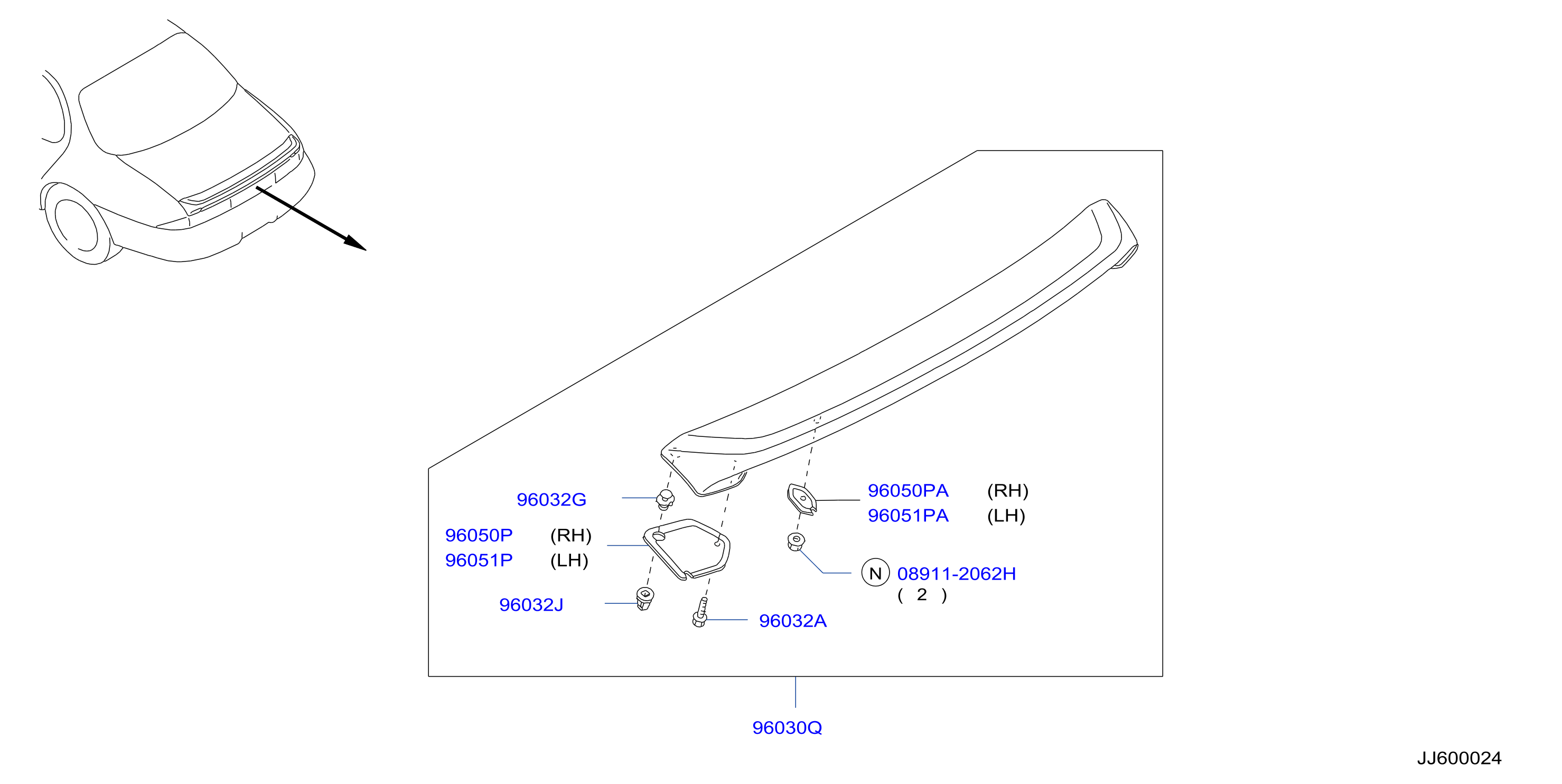 Diagram AIR SPOILER for your 2007 INFINITI Q70 3.7L V6 AT 2WDSTD  