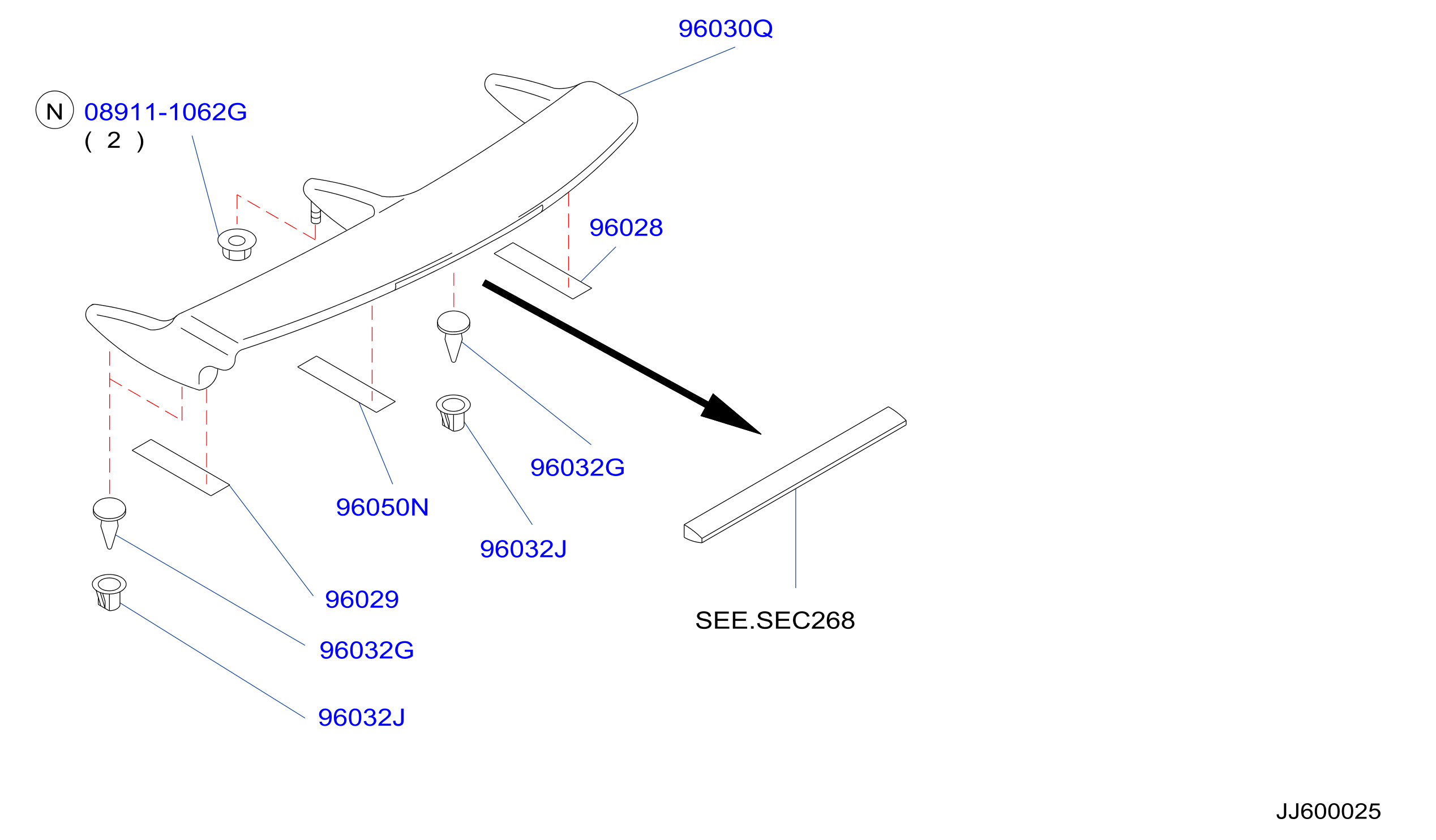 Diagram AIR SPOILER for your 2007 INFINITI Q70 3.7L V6 AT 2WDSTD  