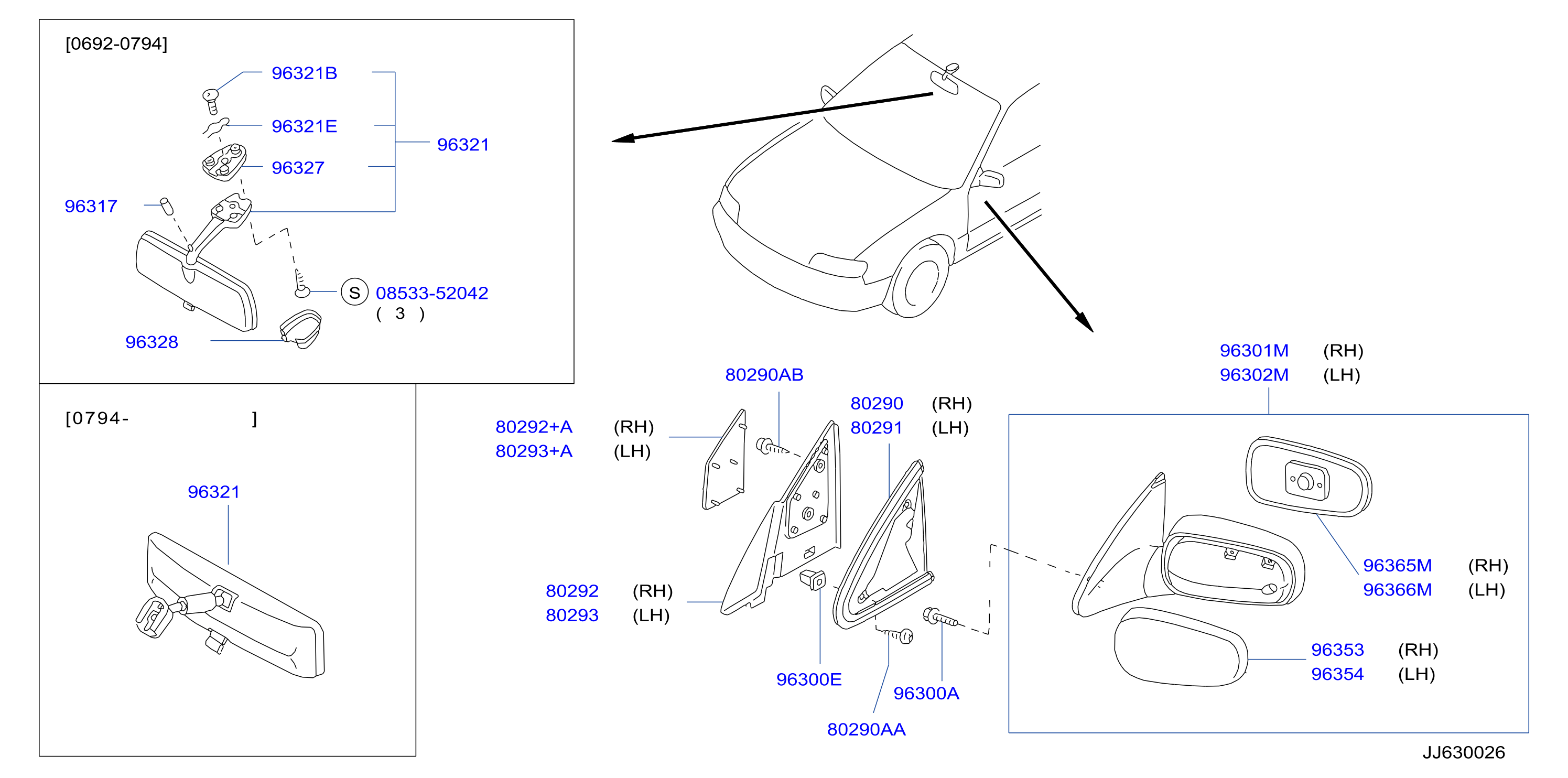 Diagram REAR VIEW MIRROR for your Nissan