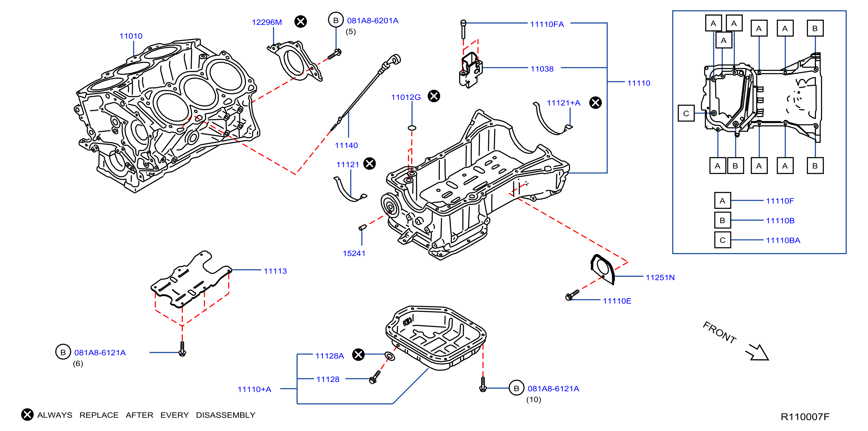 Diagram CYLINDER BLOCK & OIL PAN for your Nissan