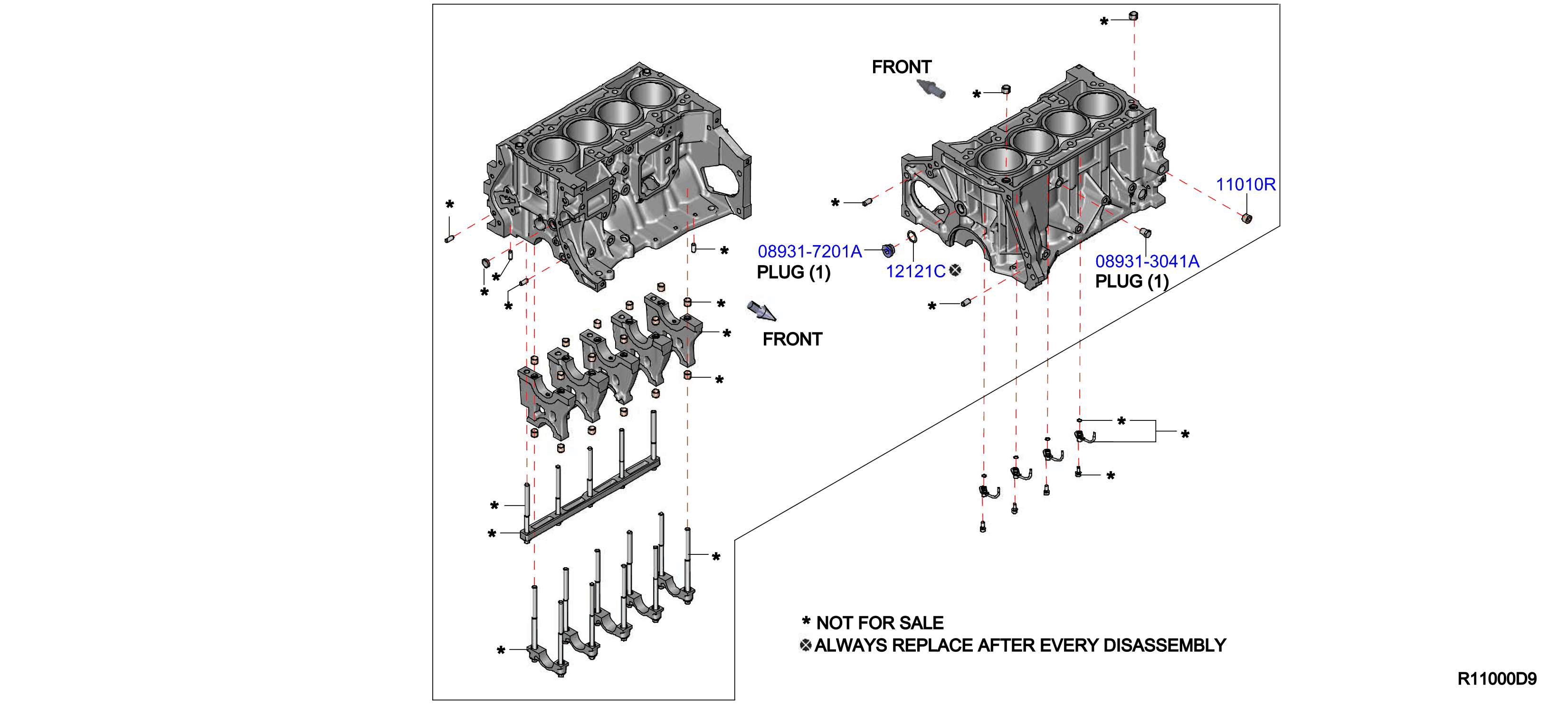 Diagram CYLINDER BLOCK & OIL PAN for your 2019 Nissan NV (High Roof / Standard Roof)   