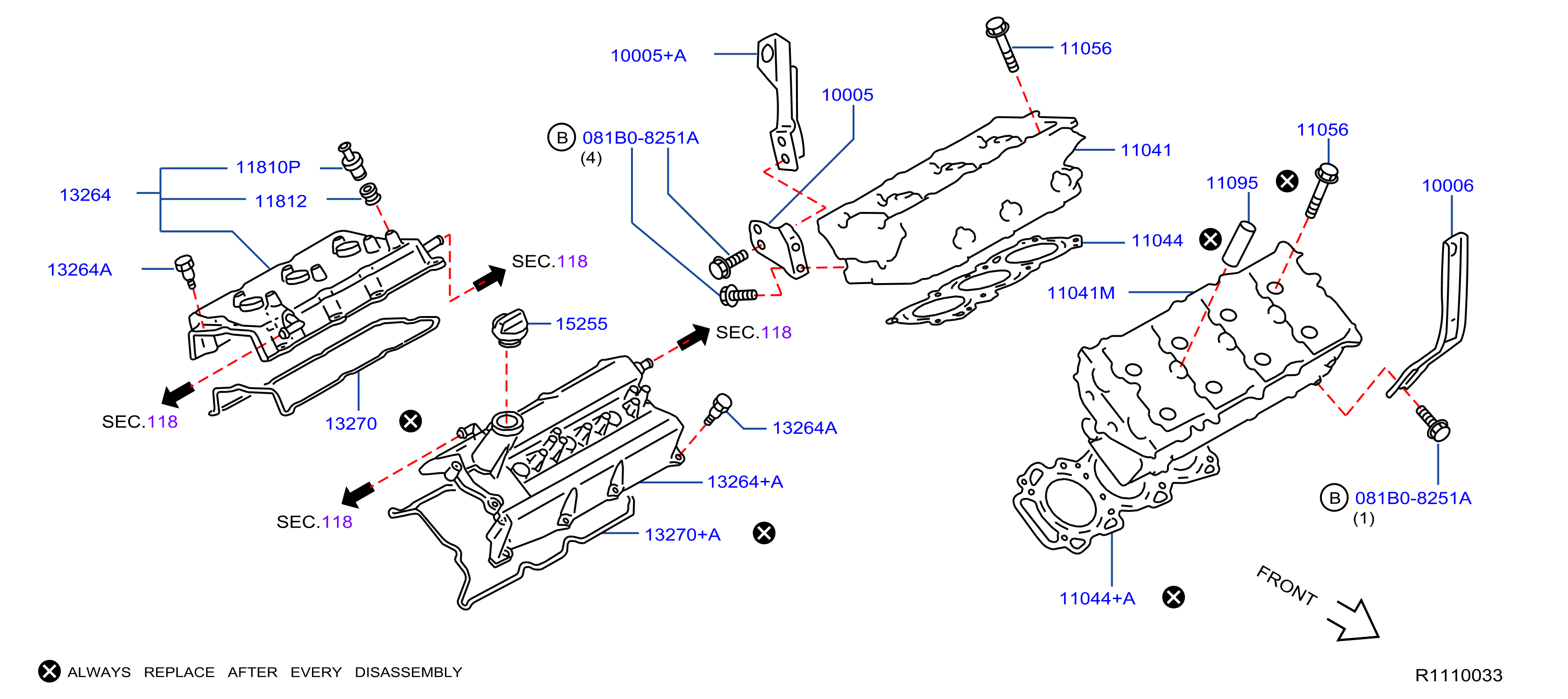 Nissan Murano Gasket Rocker Cover. Service File G. ENGINE, HEAD