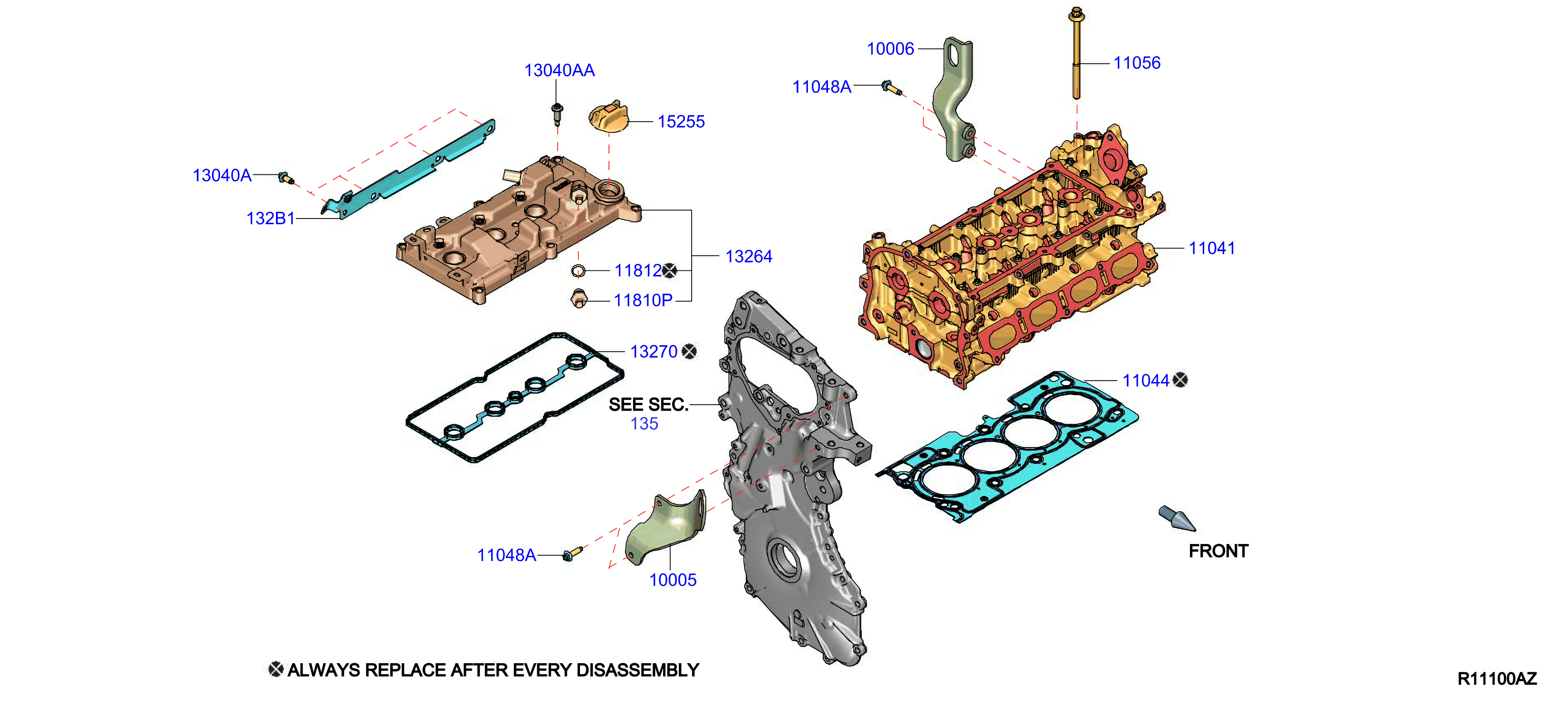 Diagram CULATA Y CUBIERTA DEL BALANCIN for your 2016 Nissan Murano   