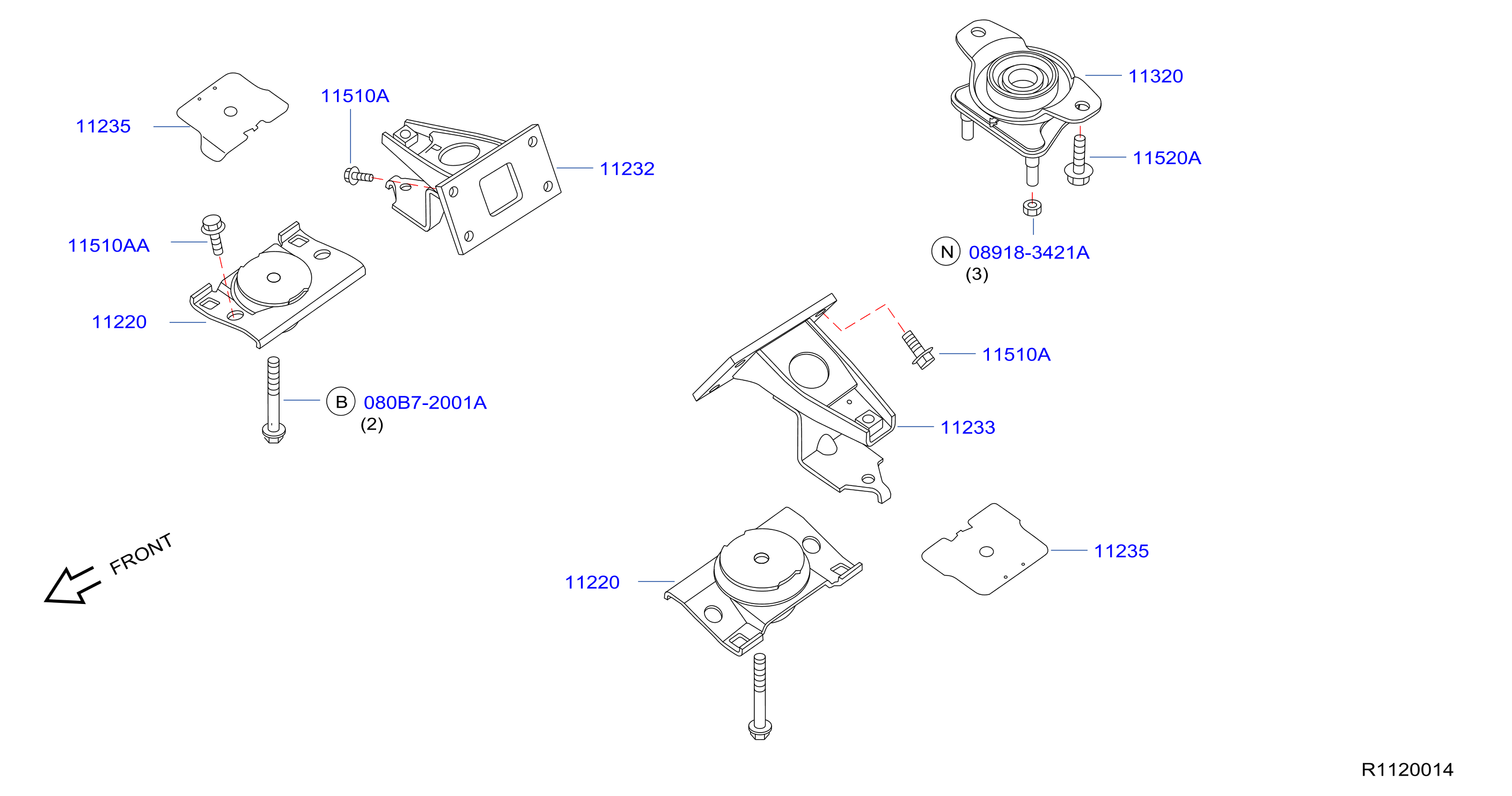 Diagram ENGINE & TRANSMISSION     MOUNTING for your 2013 Nissan Armada   