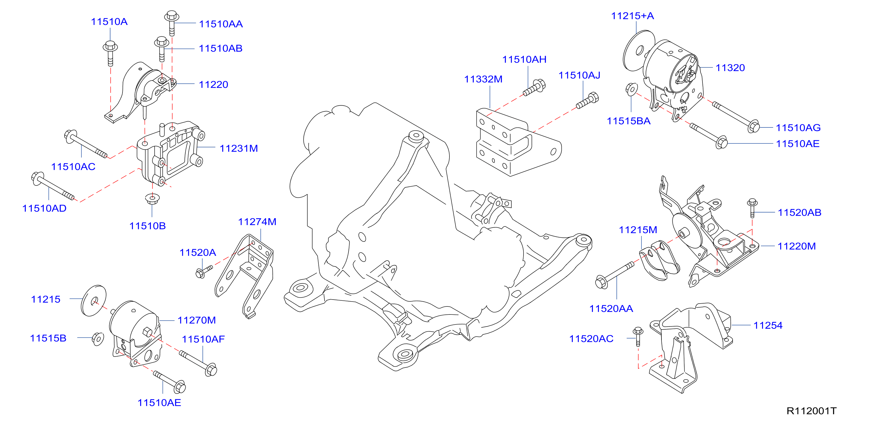 Diagram ENGINE & TRANSMISSION     MOUNTING for your Nissan Altima  