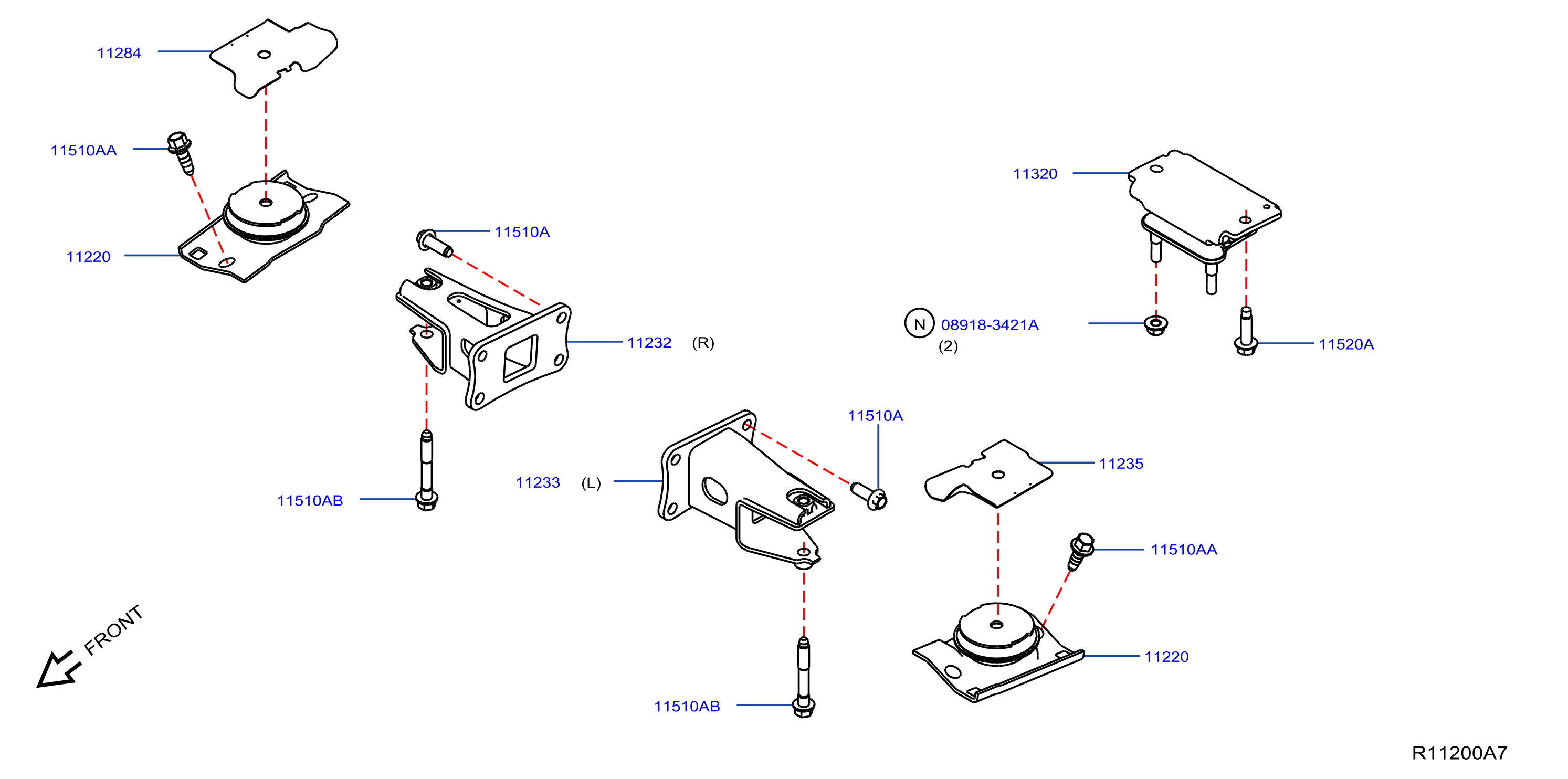 Diagram ENGINE & TRANSMISSION     MOUNTING for your 2017 Nissan Titan XD Crew Cab SV/COMF  