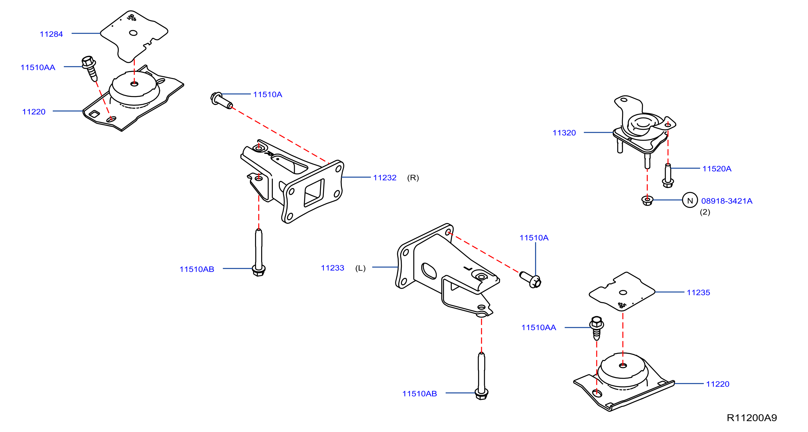 Diagram ENGINE & TRANSMISSION     MOUNTING for your 2017 Nissan Titan XD Crew Cab SV/COMF  