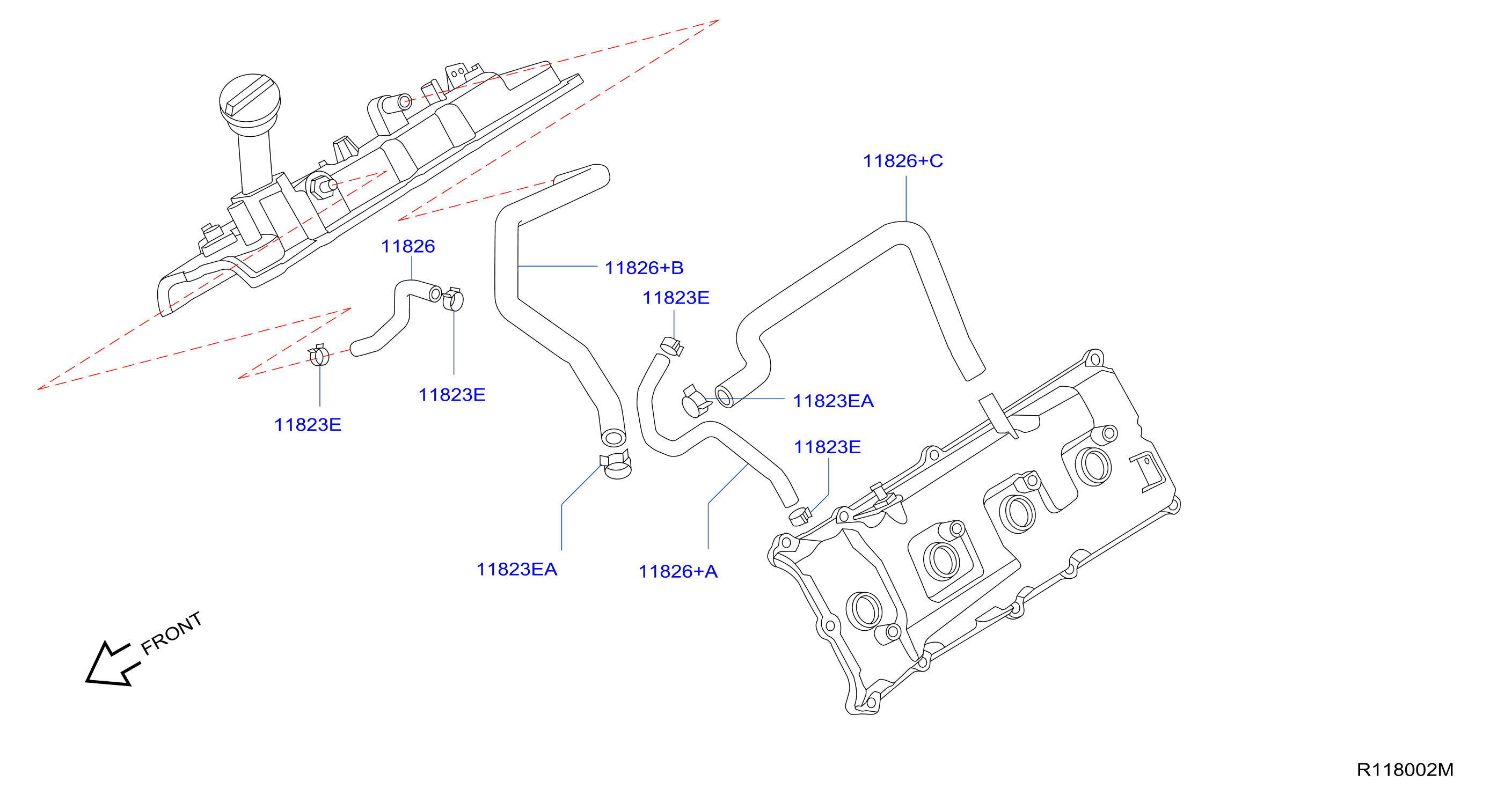 Diagram CRANKCASE VENTILATION for your Nissan Titan  