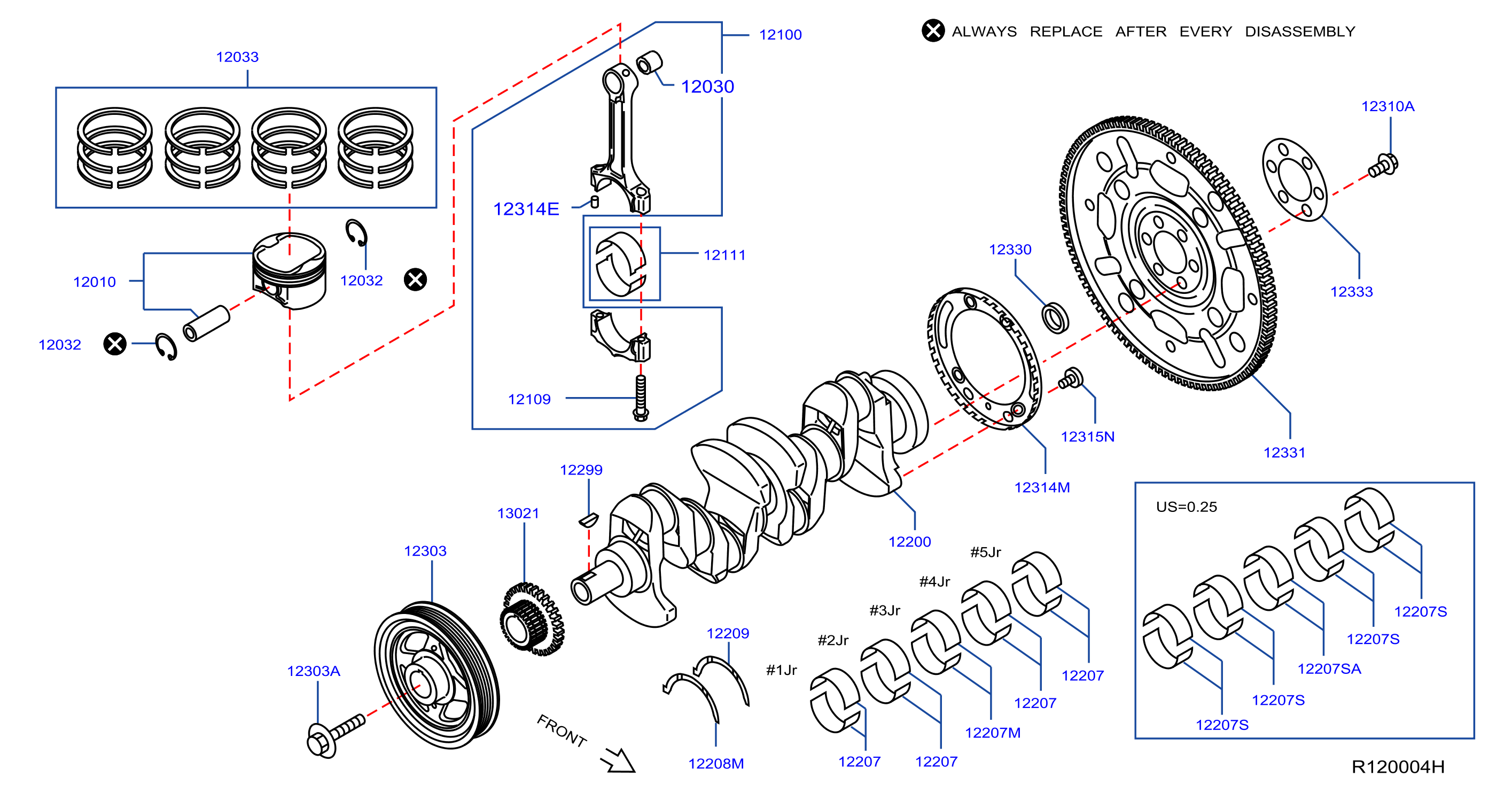 2021 Nissan Leaf Cankshaft. Crankshaft. Engine, fuel - 12201-3TA0A ...