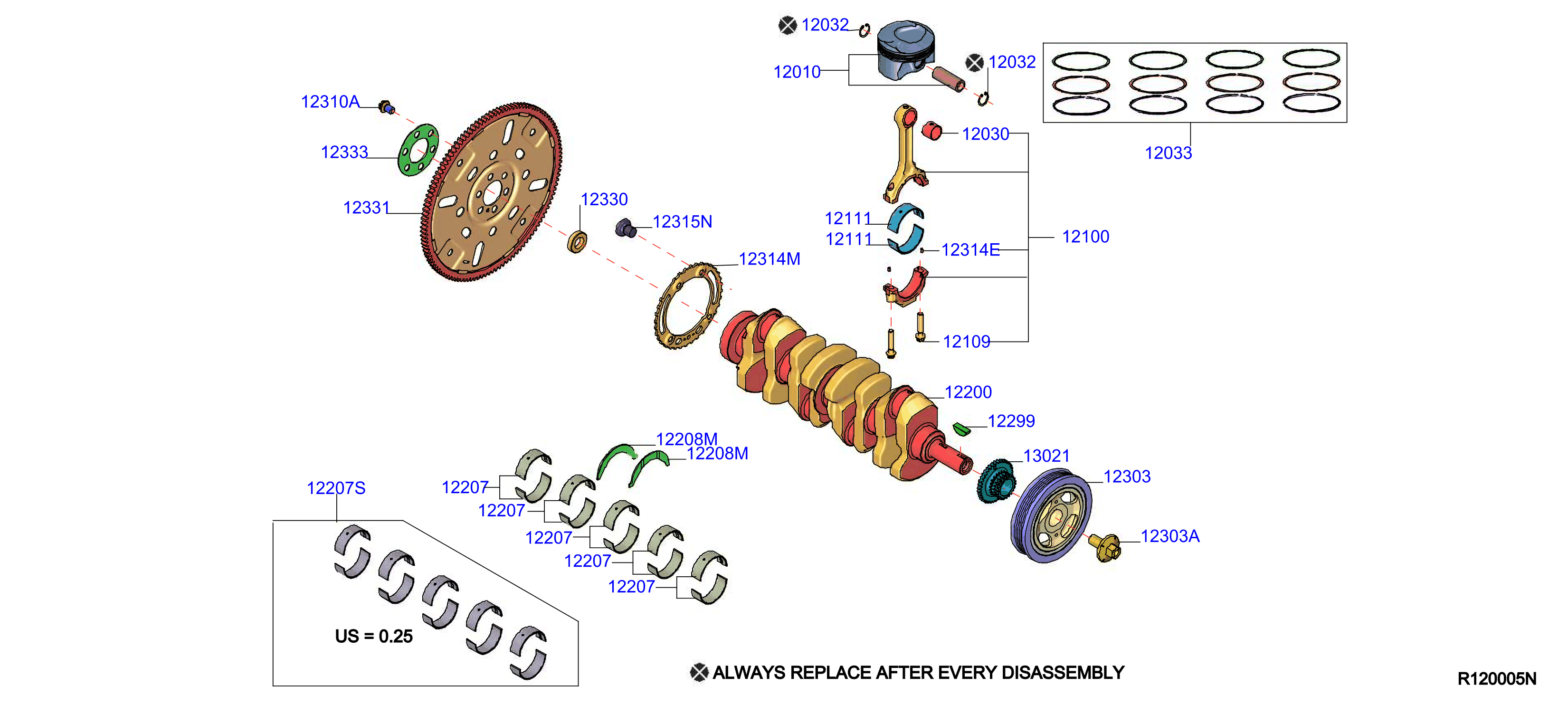 Nissan Altima Crankshaft - 12201-9HP0A | Mike Barney Nissan, AMHERST NY