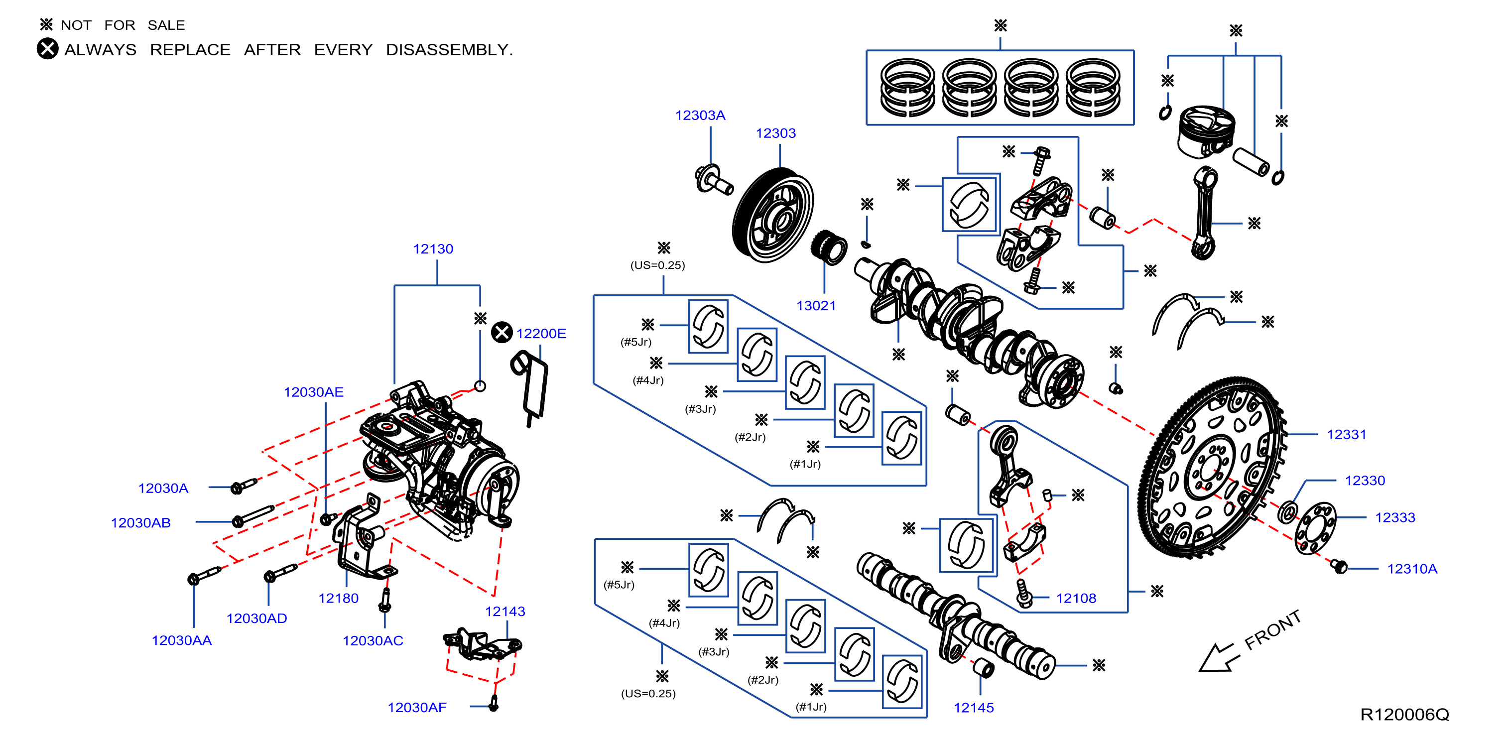 Diagram PISTON, CIGUEÑAL Y VOLANTE MOT for your 2016 INFINITI EX37   