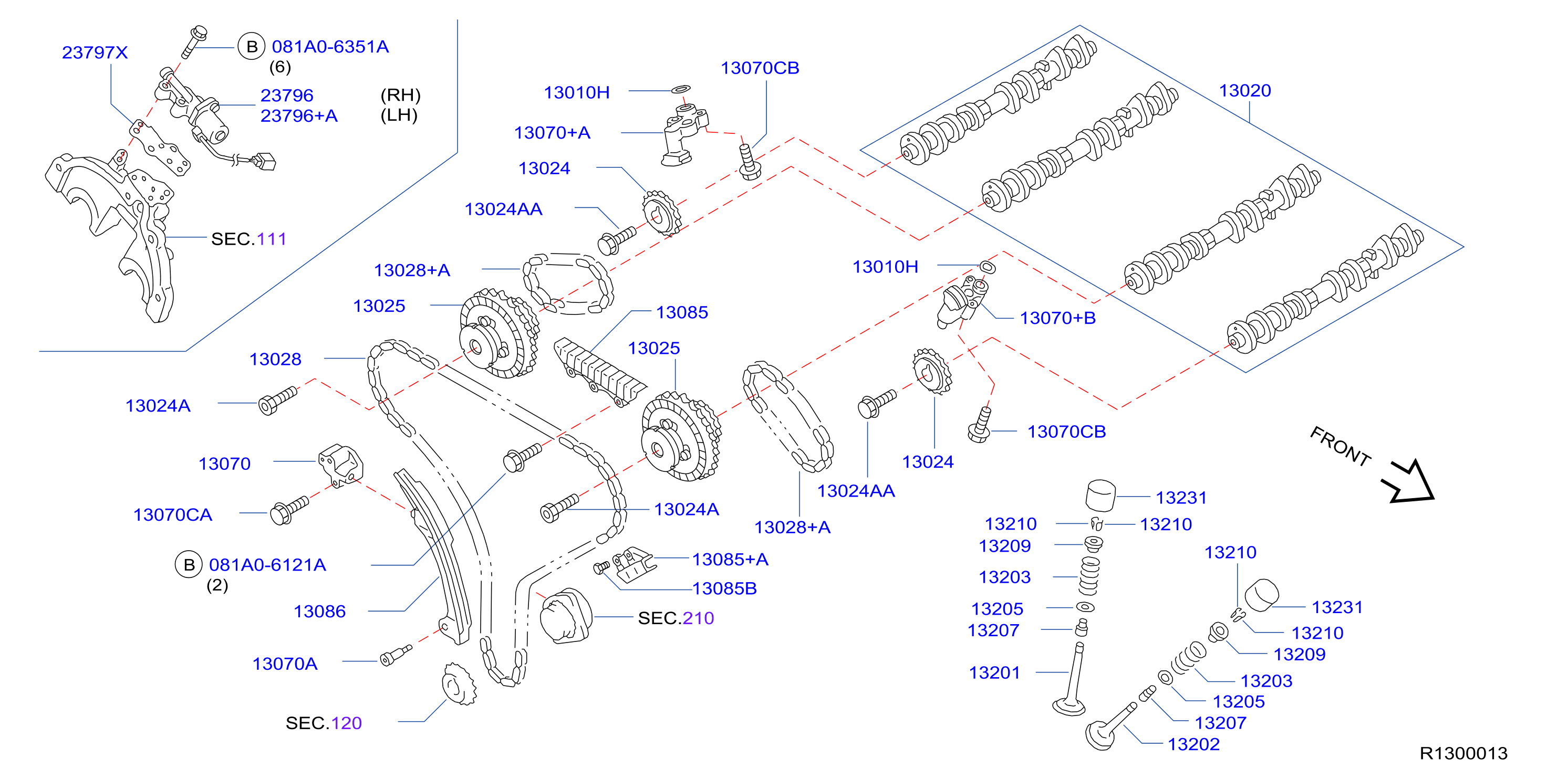 Diagram CAMSHAFT & VALVE MECHANISM for your Nissan