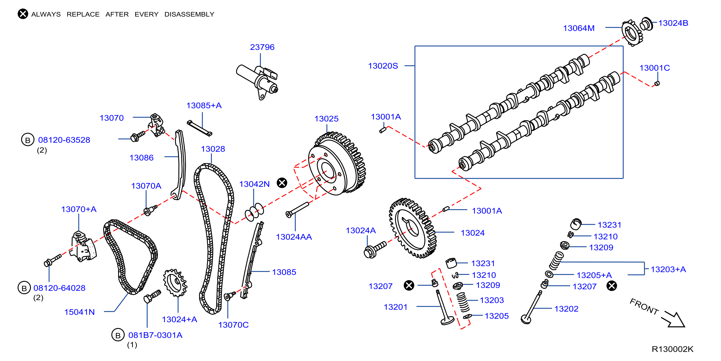 Diagram CAMSHAFT & VALVE MECHANISM for your Nissan NV1500  