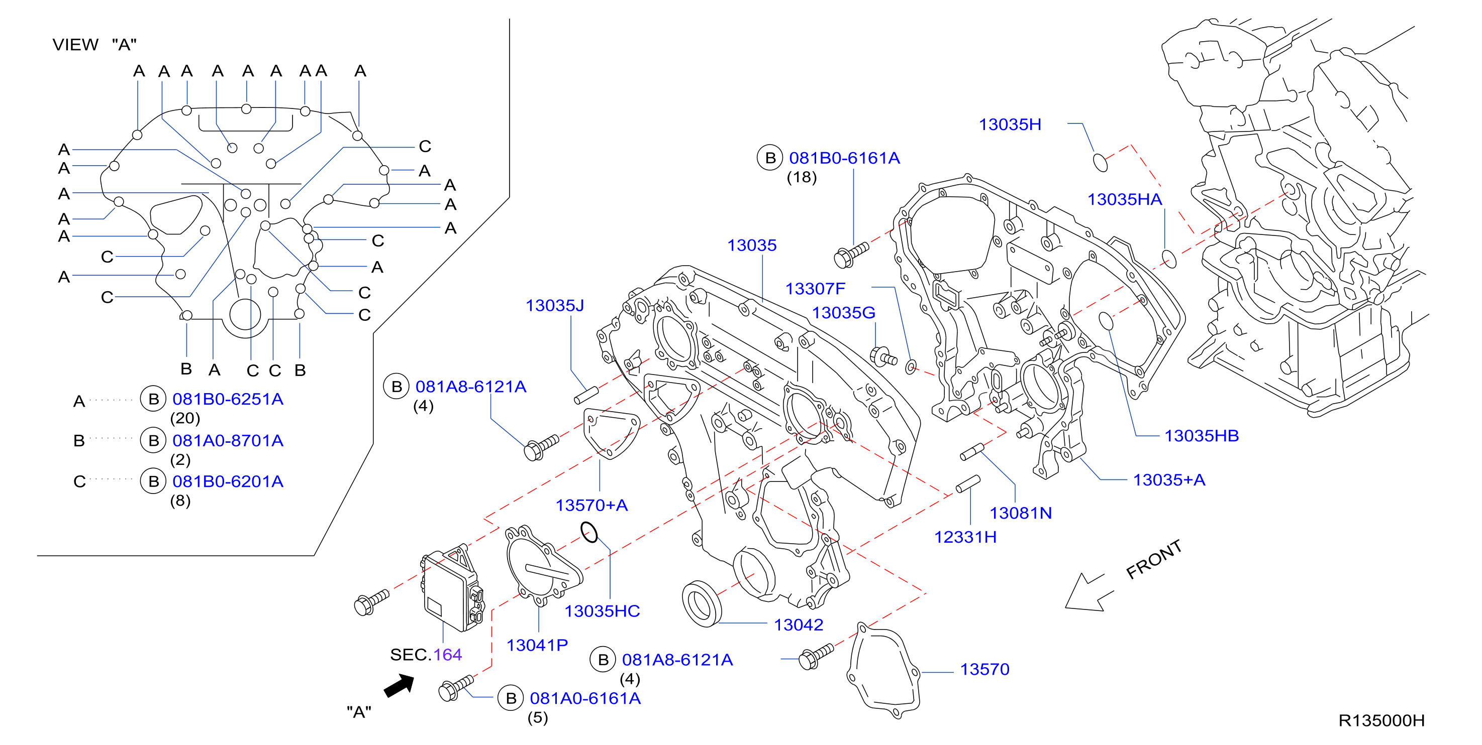 Diagram CUBIERTA DEL, BOMBA VACÍO Y FIJACIÓN for your 2011 Nissan Xterra SE  