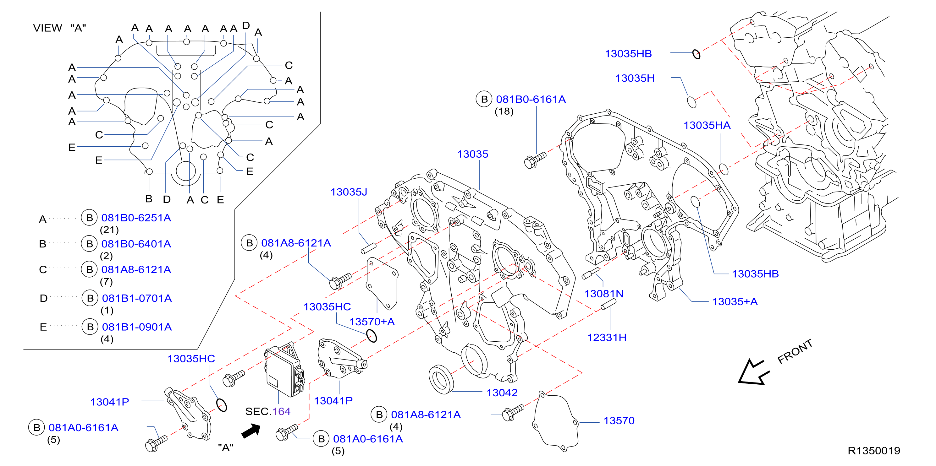 Diagram CUBIERTA DEL, BOMBA VACÍO Y FIJACIÓN for your 2011 Nissan Xterra   