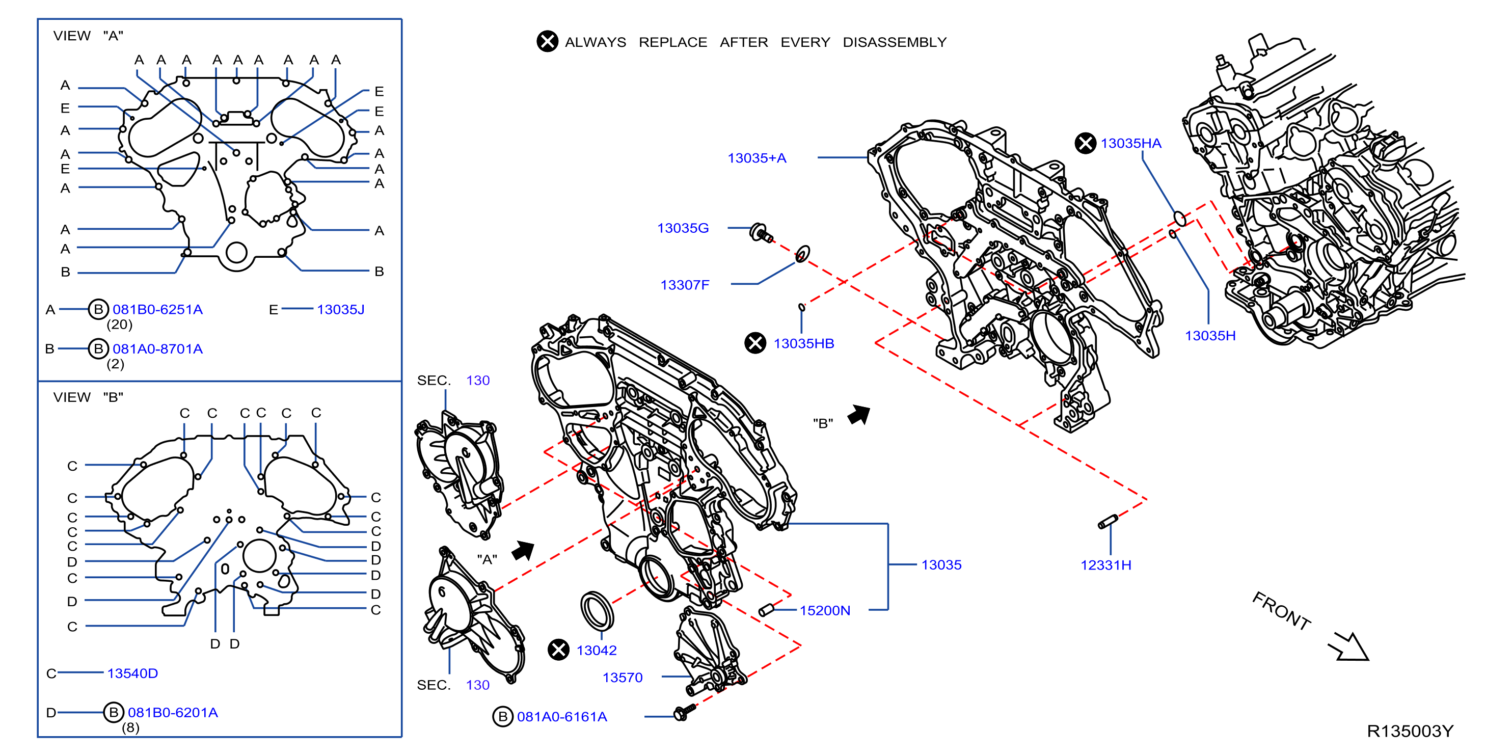 2017 Nissan Pathfinder Engine Timing Cover (Front) - 13500