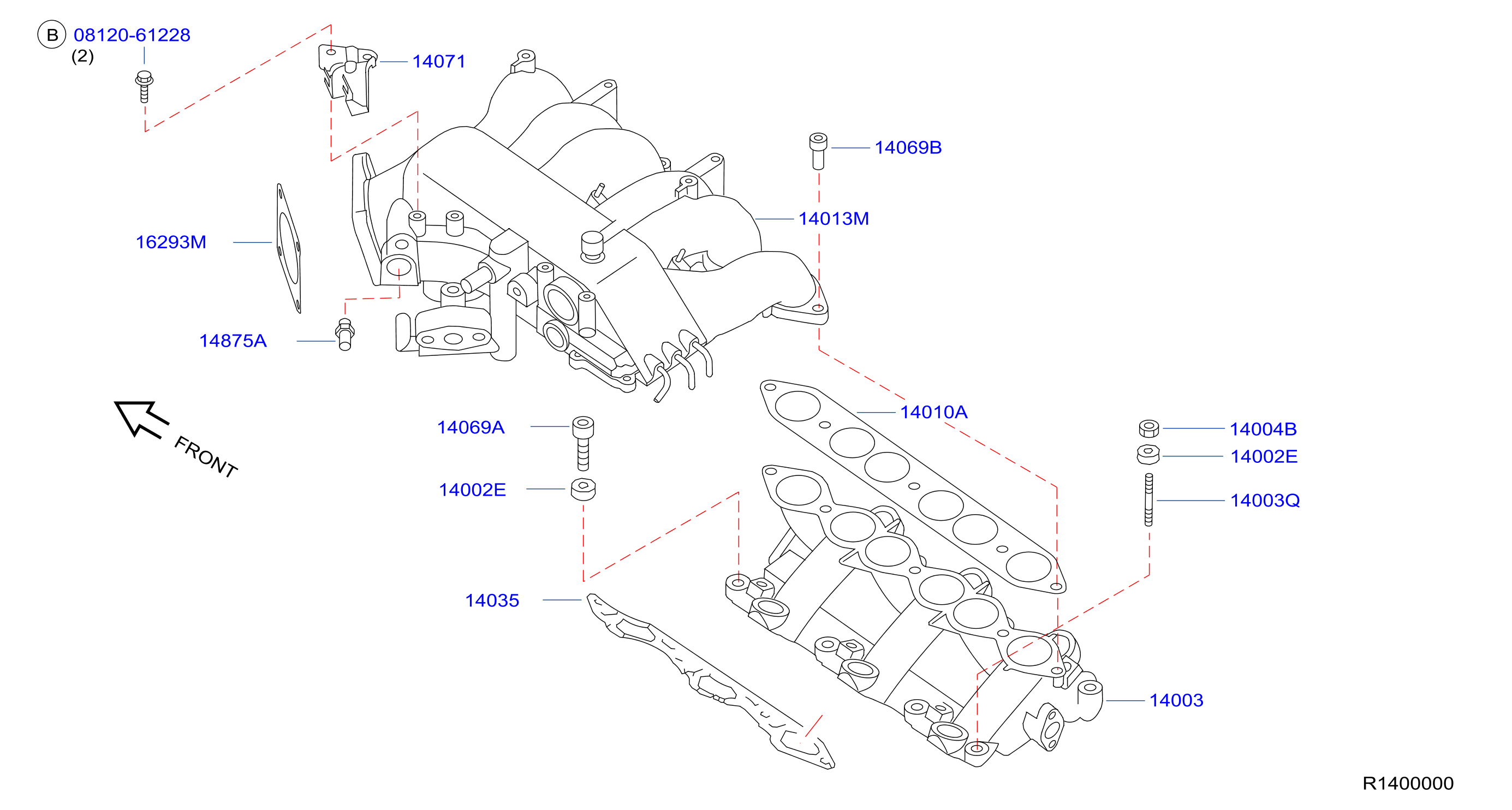 Diagram MANIFOLD for your 2005 Nissan Frontier   