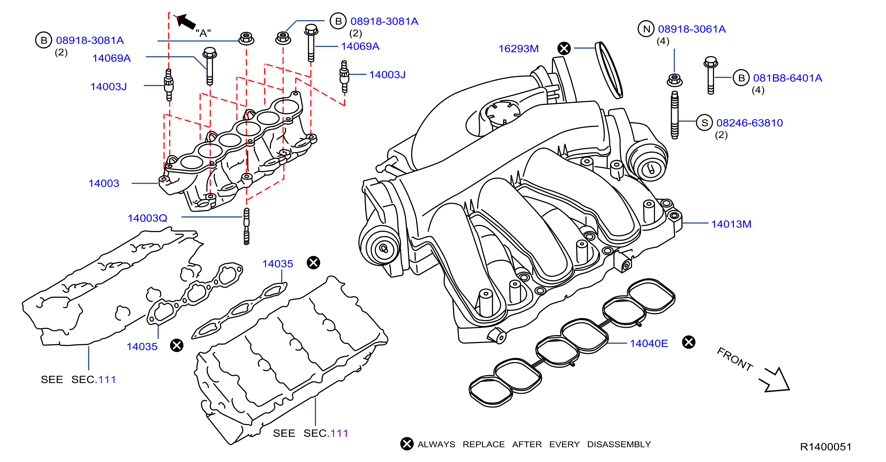 Diagram MANIFOLD for your 2011 Nissan Titan Crew Cab OFFROAD  