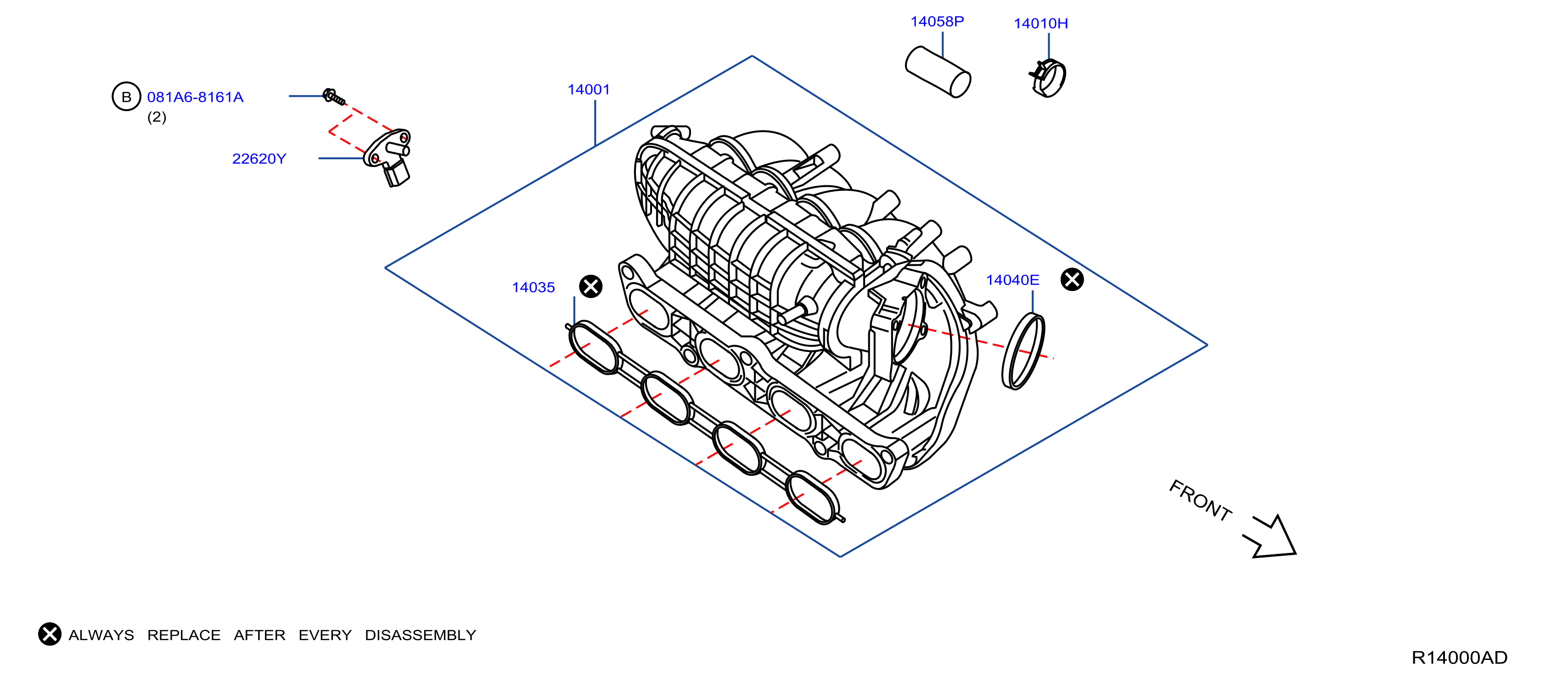 Diagram MANIFOLD for your 2014 Nissan NV200   