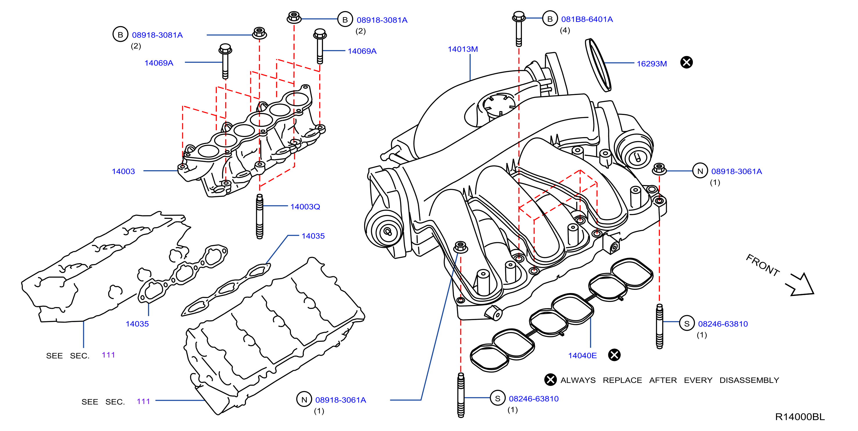 2011 Nissan Armada Engine Intake Manifold 14010 JA10D Genuine