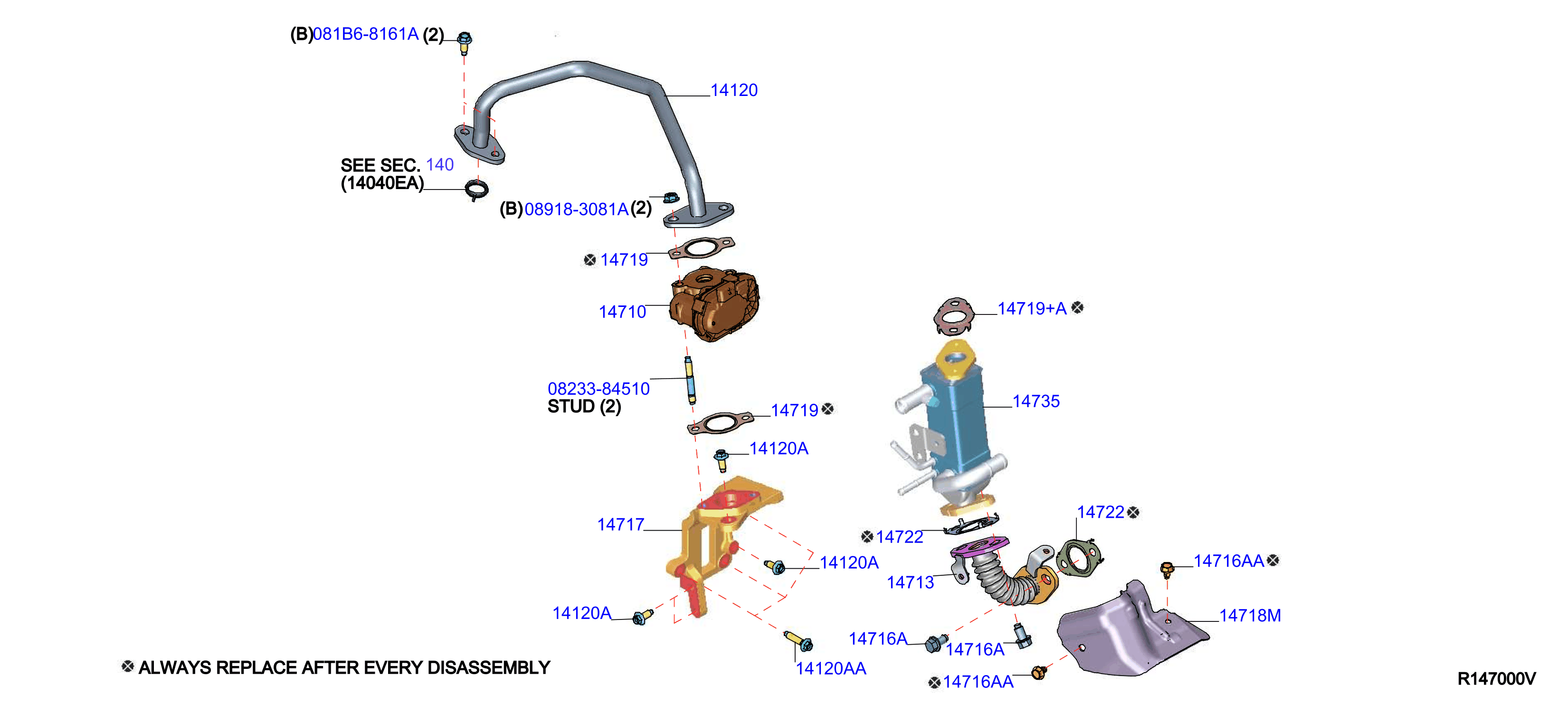 Diagram EGR PARTS for your 2019 Nissan Rogue   