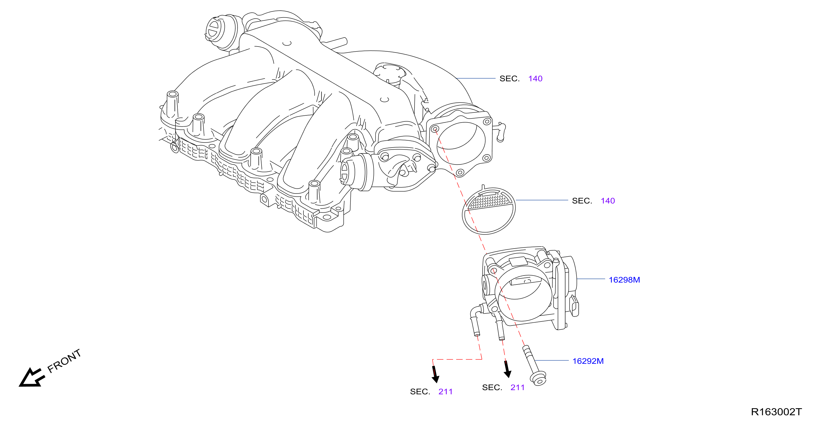Diagram THROTTLE CHAMBER for your 2023 Nissan Rogue   