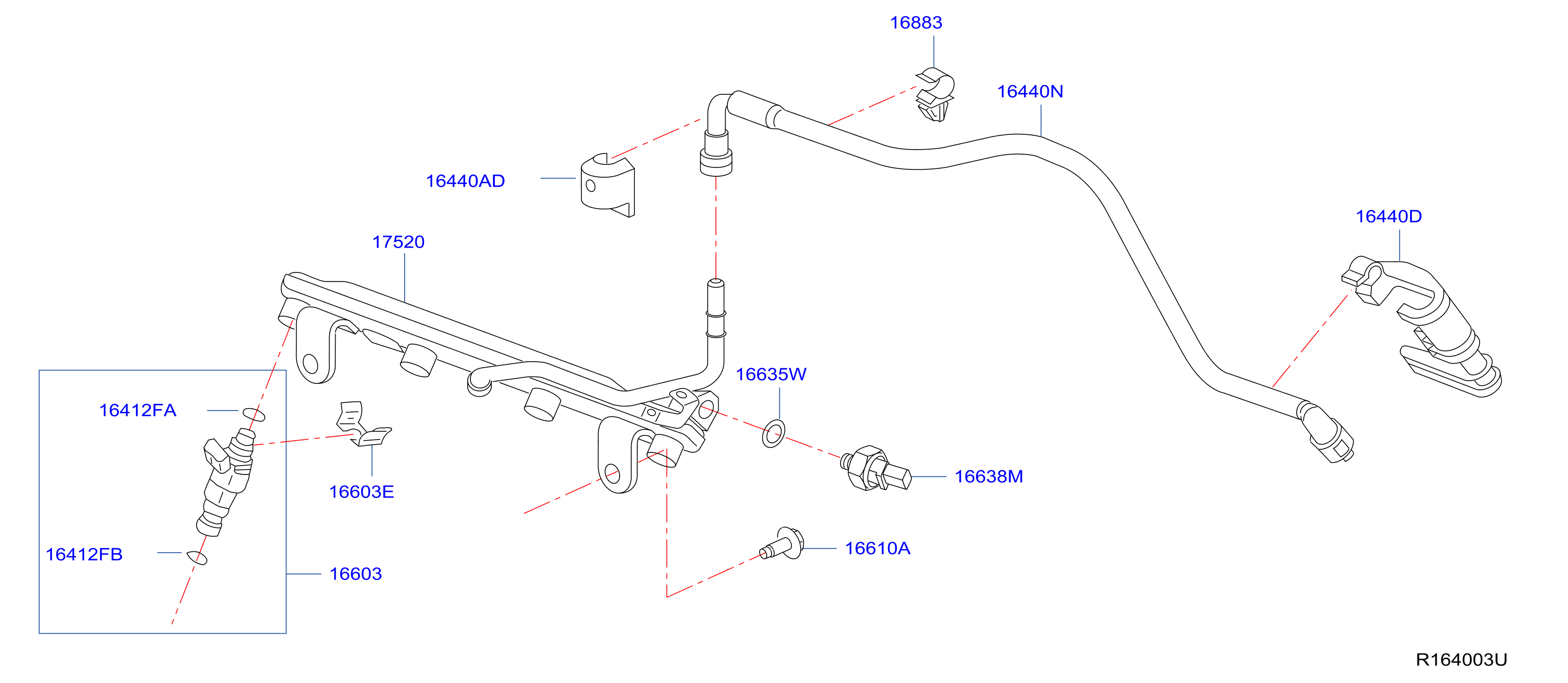 Diagram FUEL STRAINER & FUEL HOSE for your Nissan Pathfinder  