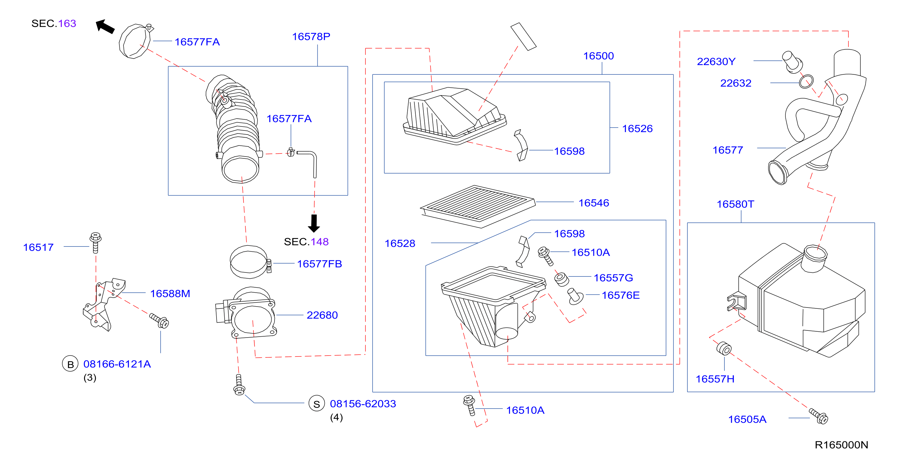 Diagram FILTRO DE AIRE for your Nissan