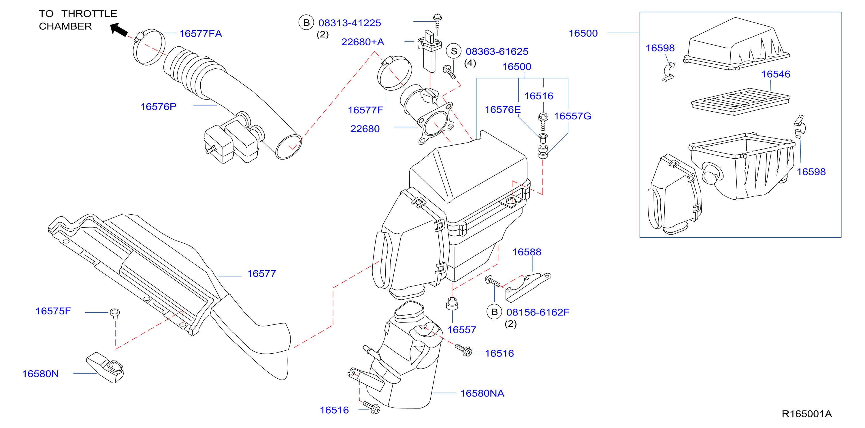 Diagram FILTRO DE AIRE for your Nissan