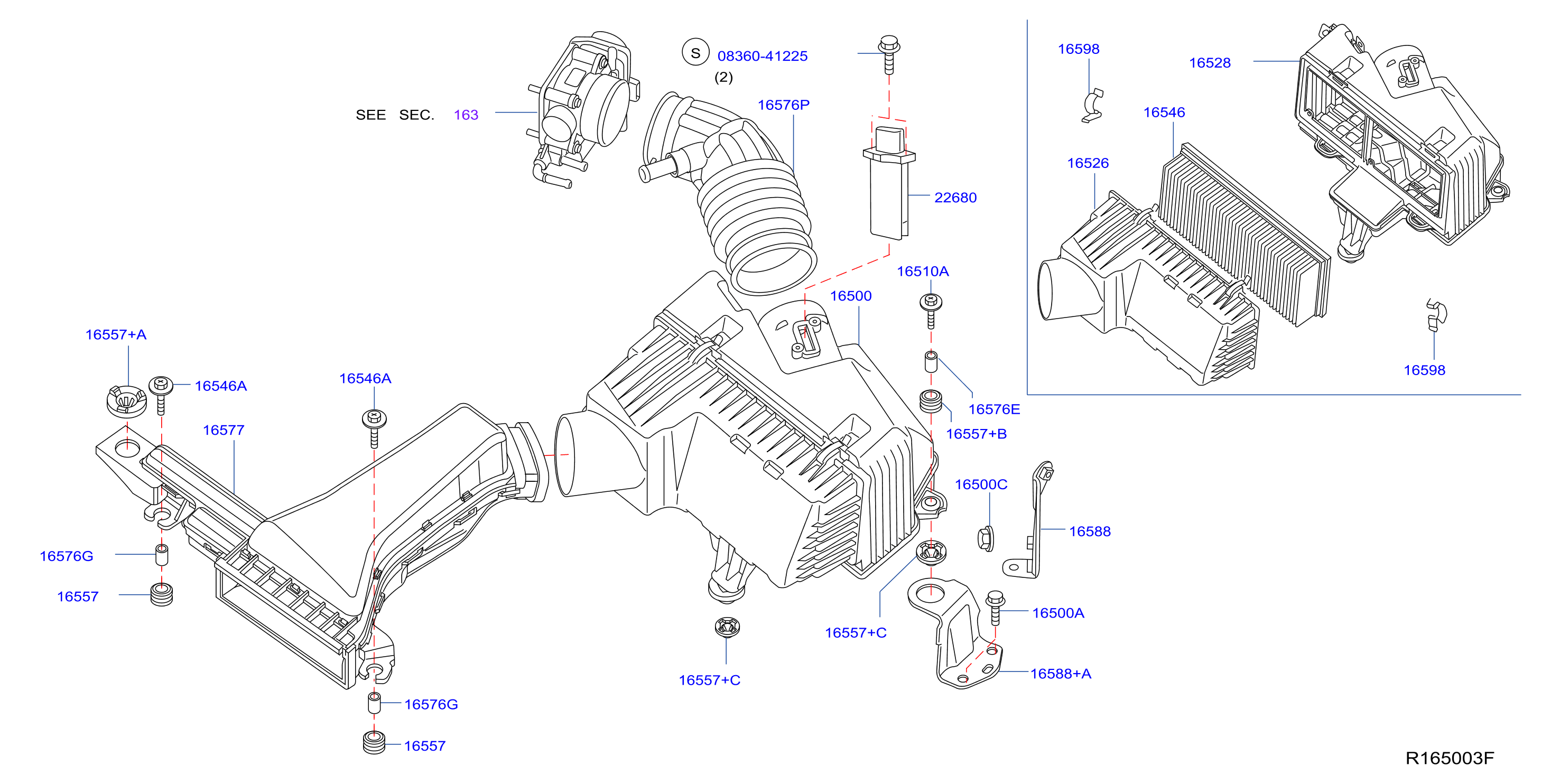 Diagram AIR CLEANER for your Nissan Frontier  