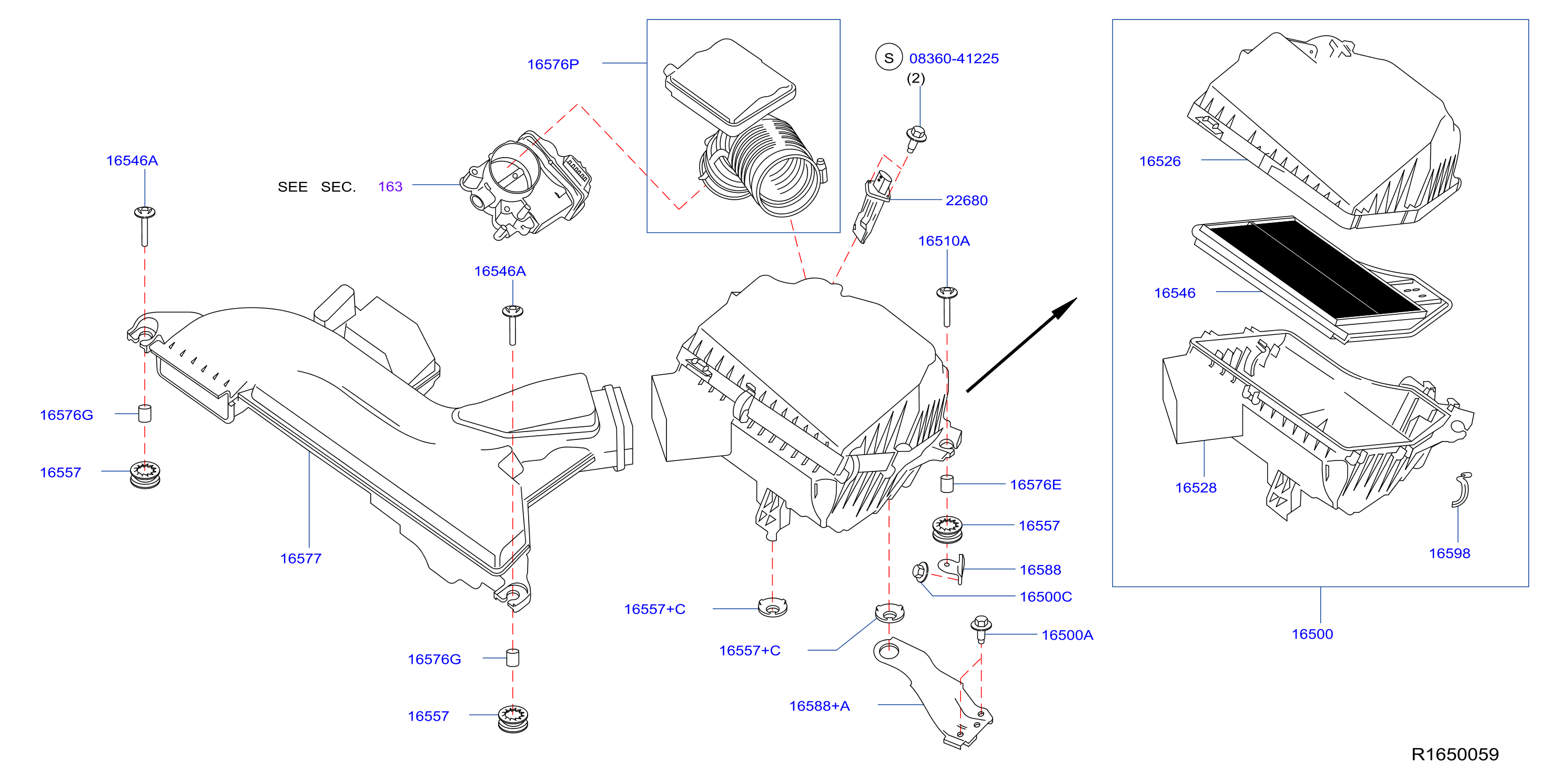 Diagram AIR CLEANER for your Nissan