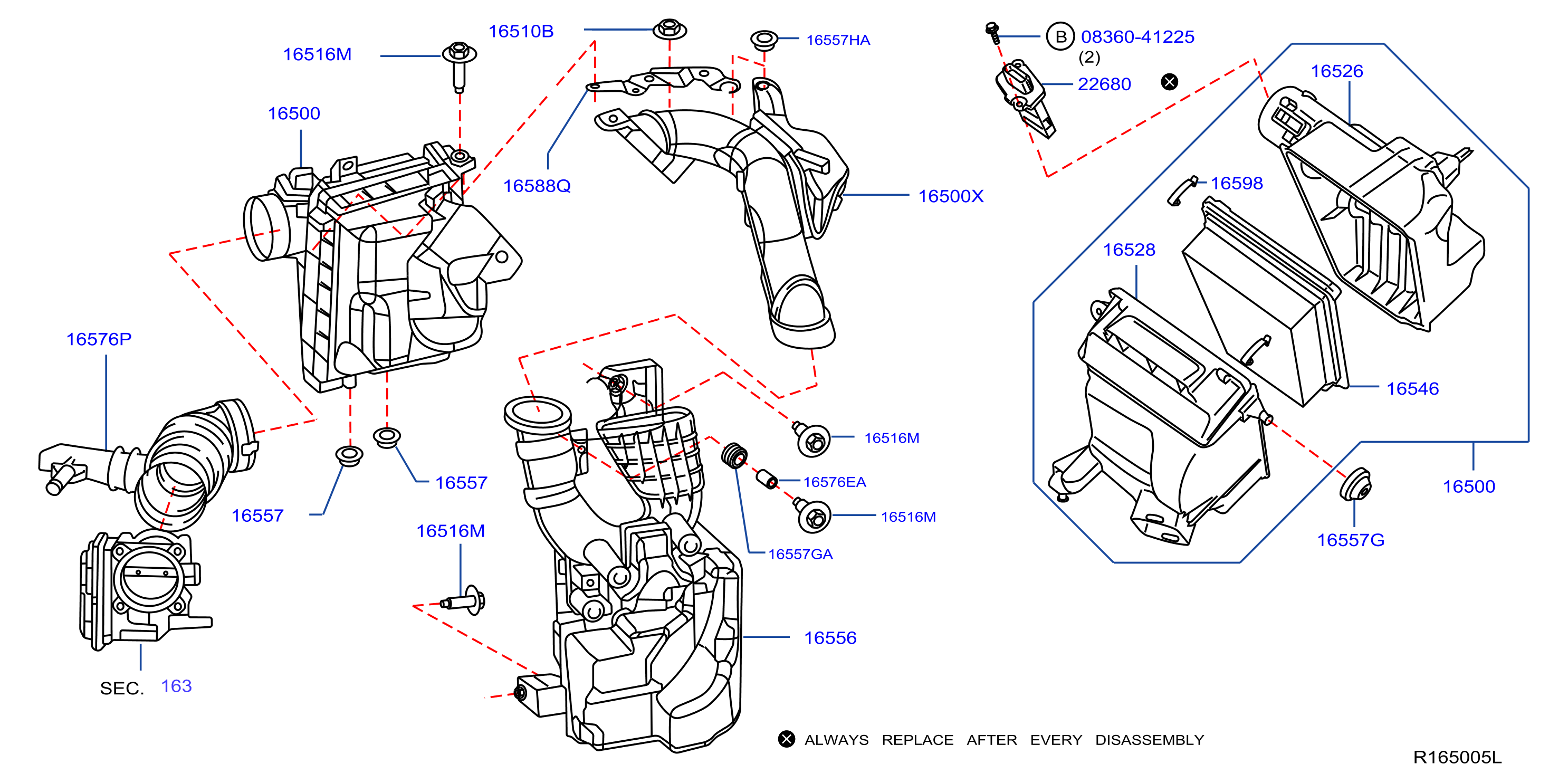 Diagram AIR CLEANER for your Nissan