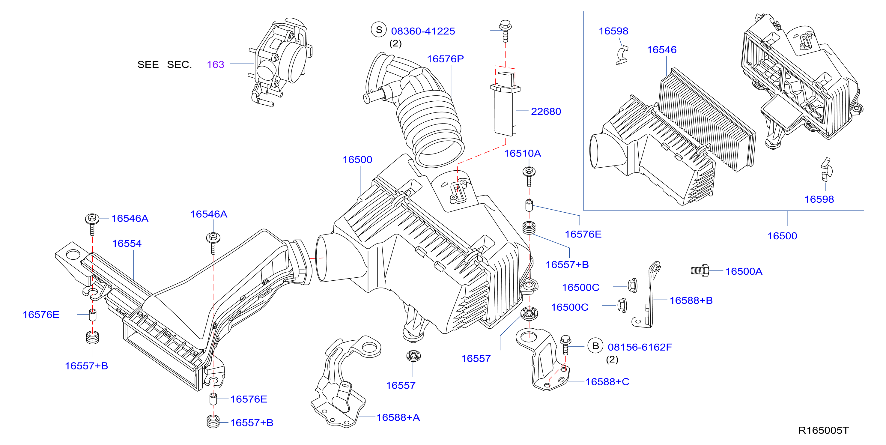 Diagram AIR CLEANER for your Nissan