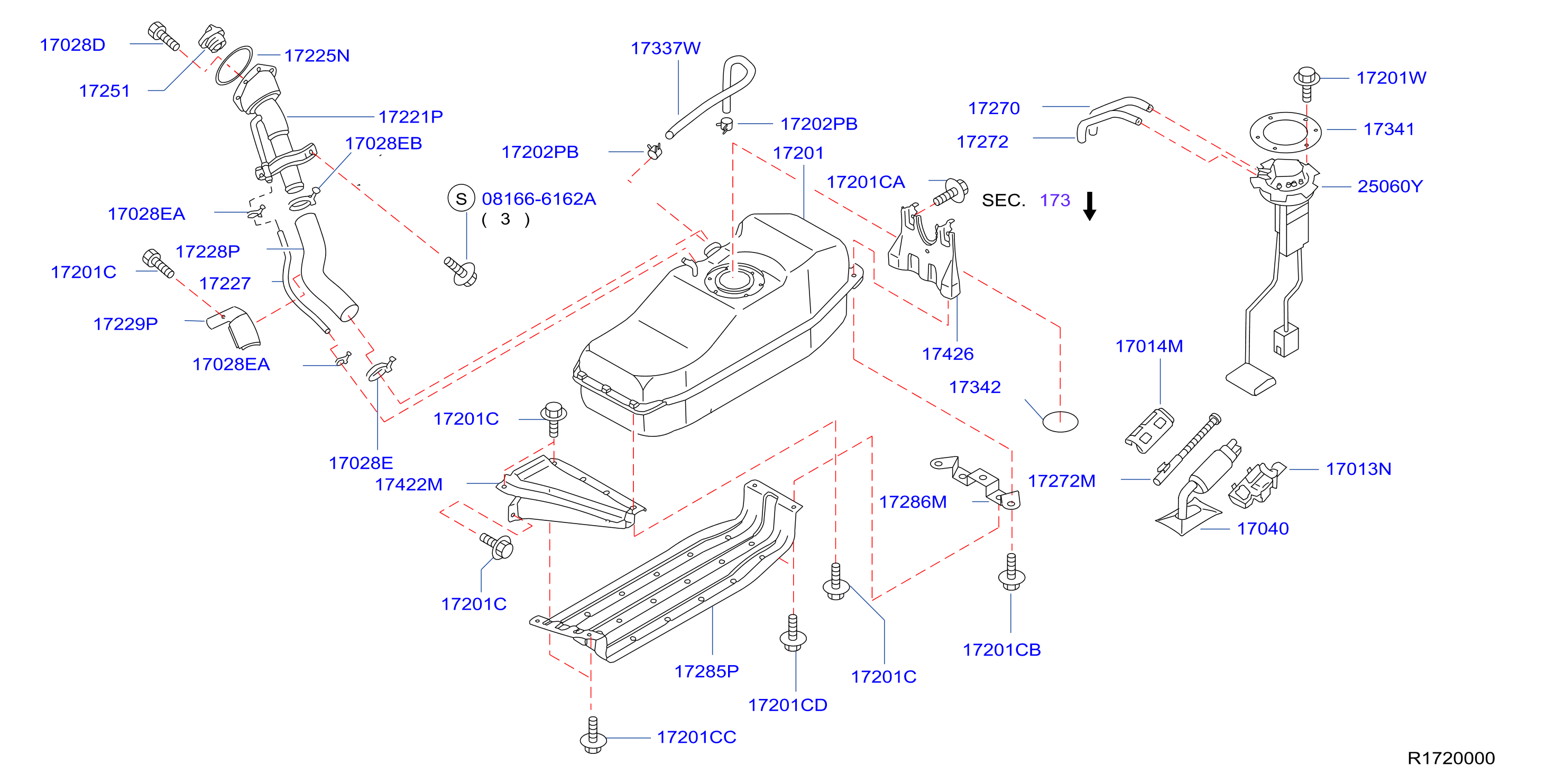 Diagram FUEL TANK for your 2006 Nissan Pathfinder   