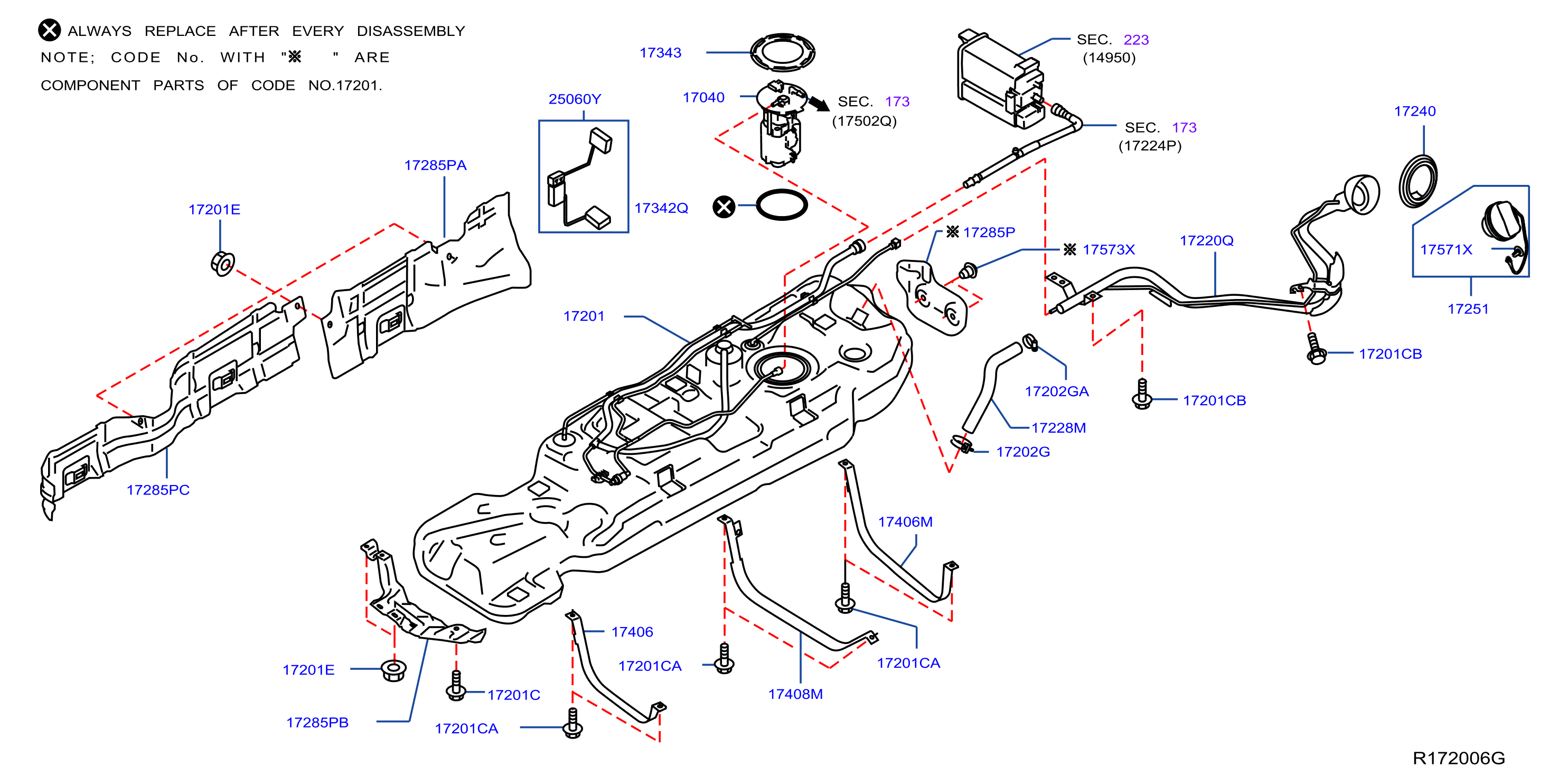 Diagram FUEL TANK for your 1994 INFINITI G20   