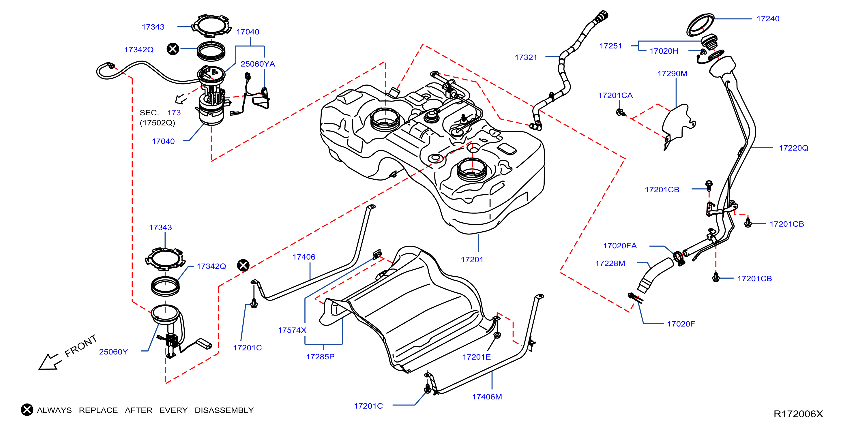 Nissan Titan Fuel Pump IN Tank. Pump Complete Fuel - 17040-4BA0C