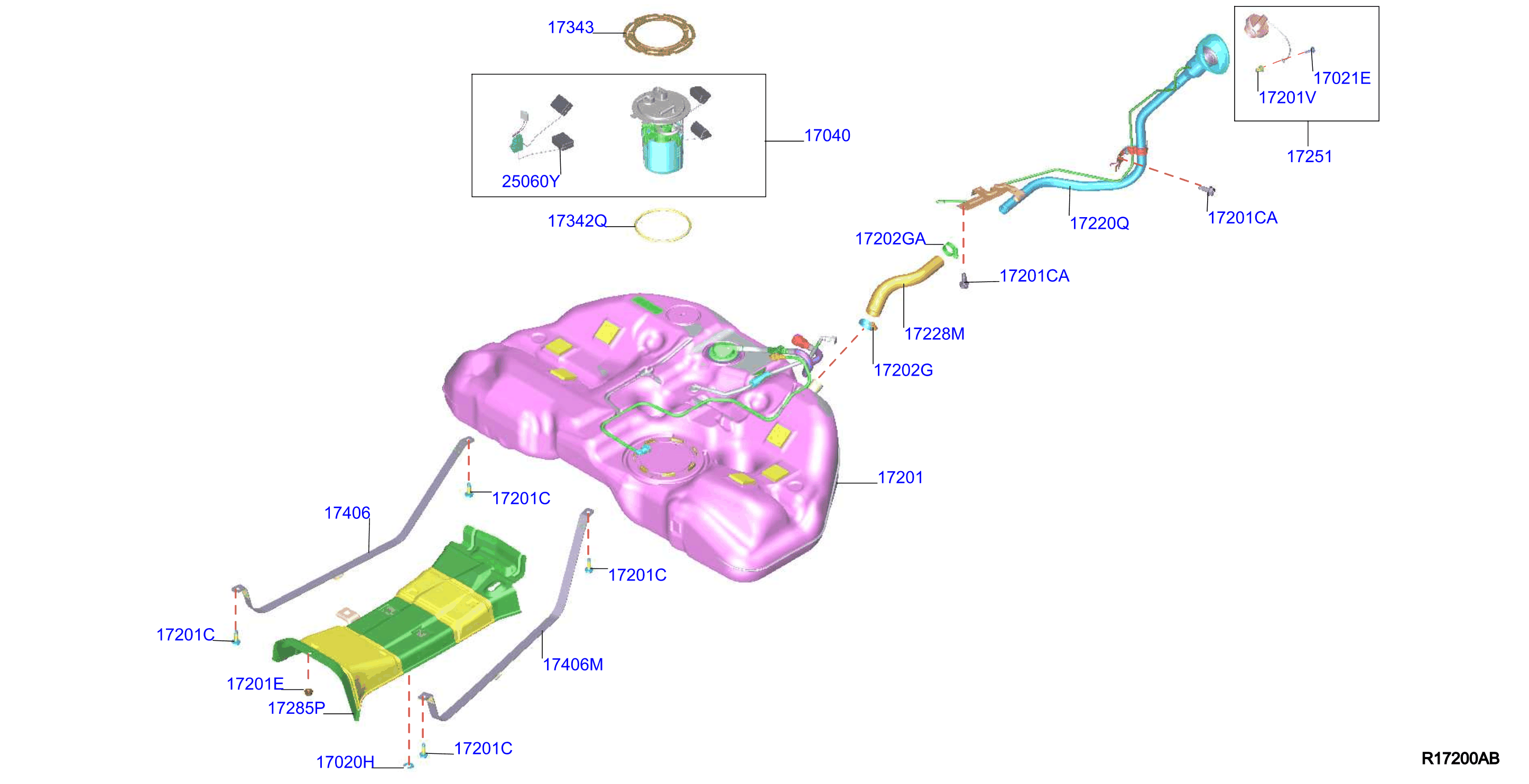 2019 Nissan Altima Fuel Level Sensor. Sender Unit F. CYL, ENGINE, TURBO -  25060-6CA0A - Genuine Nissan Part