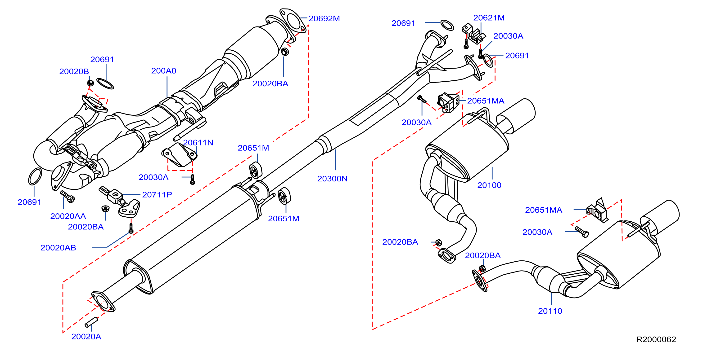 2006 Nissan Armada LE 5.6L V8 AT 2WD Gasket Exhaust 20691 51E0A