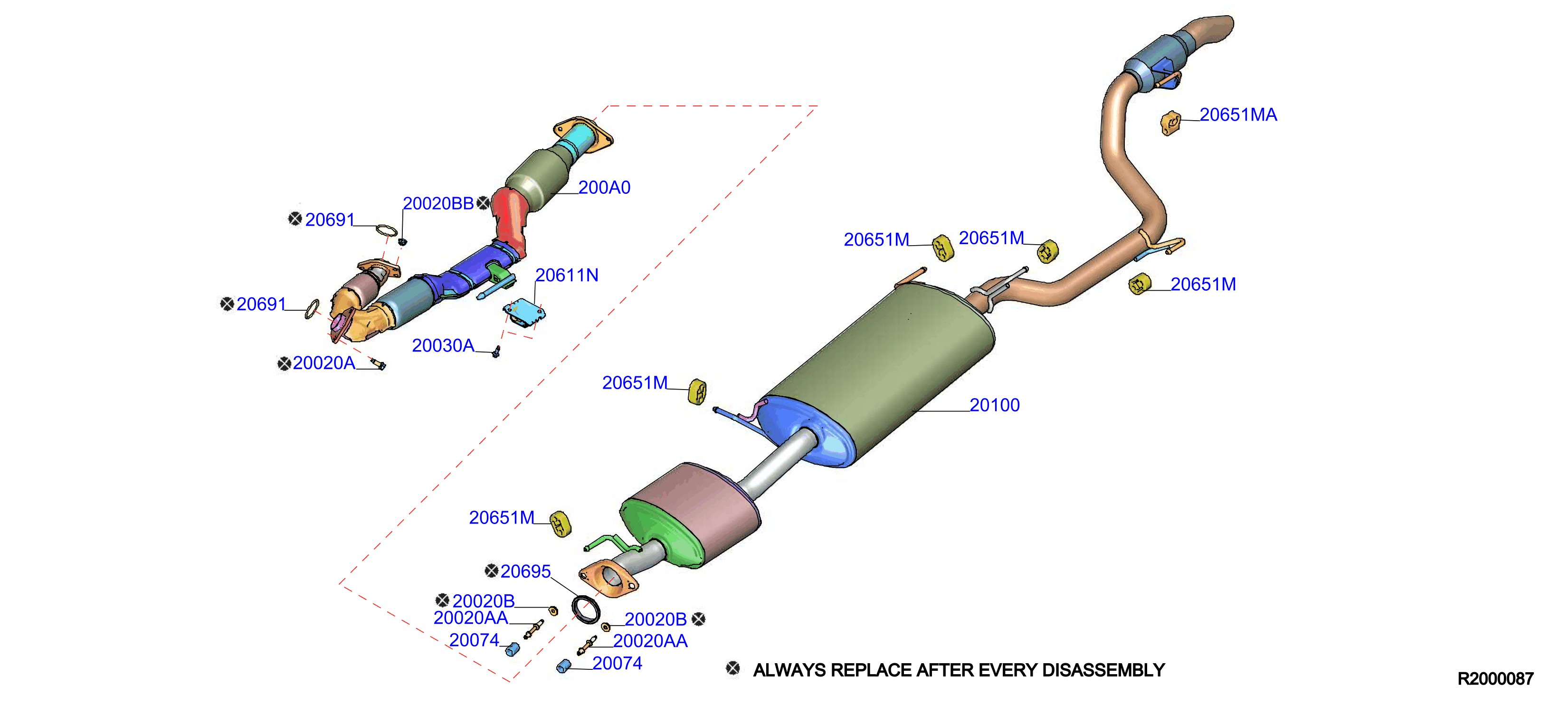 2006 Nissan Armada LE 5.6L V8 AT 2WD Gasket Exhaust 20691 51E0A