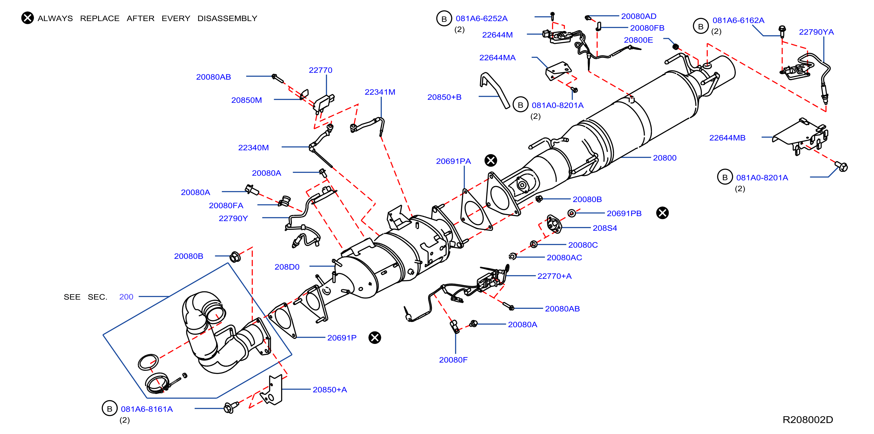 Diagram CATALYST CONVERTER,EXHAUST FUEL & URE IN for your Nissan